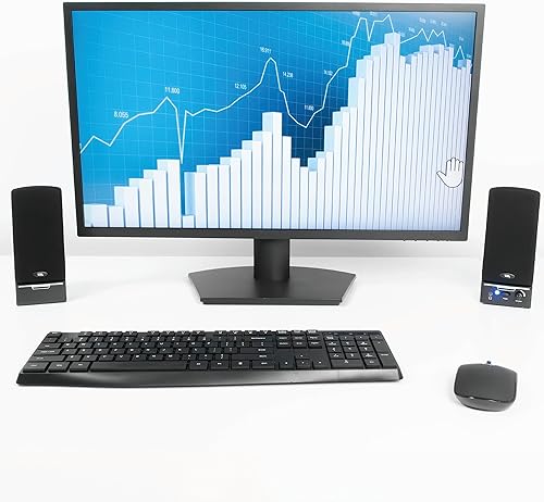 Miniatura 5 de Cyber Acoustics Altavoces de computadora CA-2014, sonido estéreo completo, controles convenientes, configuración fácil