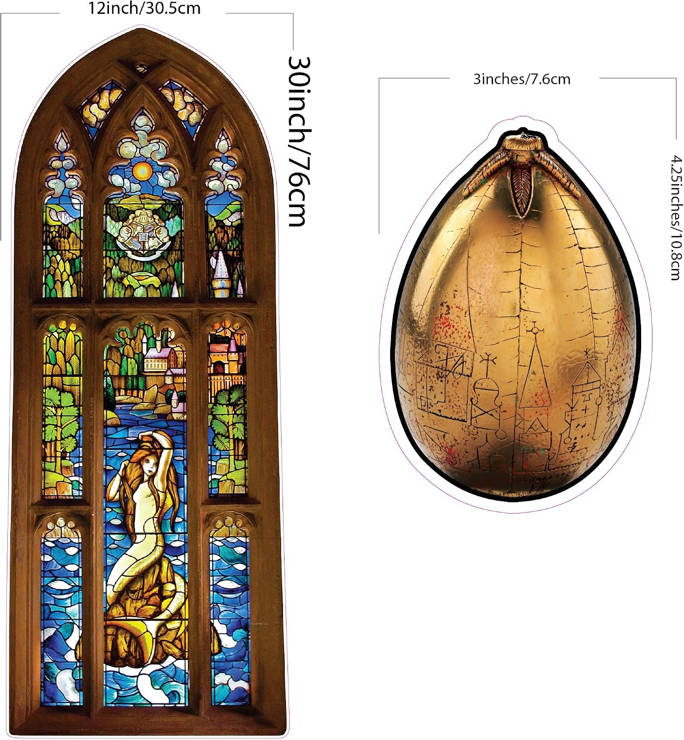 Conquest Journals Harry Potter Mermaid Window Cling Set, 11.5"x30", Includes Over 20 Floating Bubbles and The Golden Egg, Reusable, No Residue, Officially Licensed