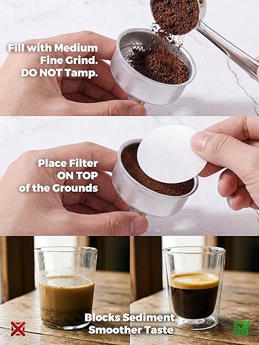 Miniatura 3 de AGOGO Milano Moka - Máquina de café expreso con 100 filtros de papel para café sin sedimentos, greca italiana clásica con mango de grano de madera,