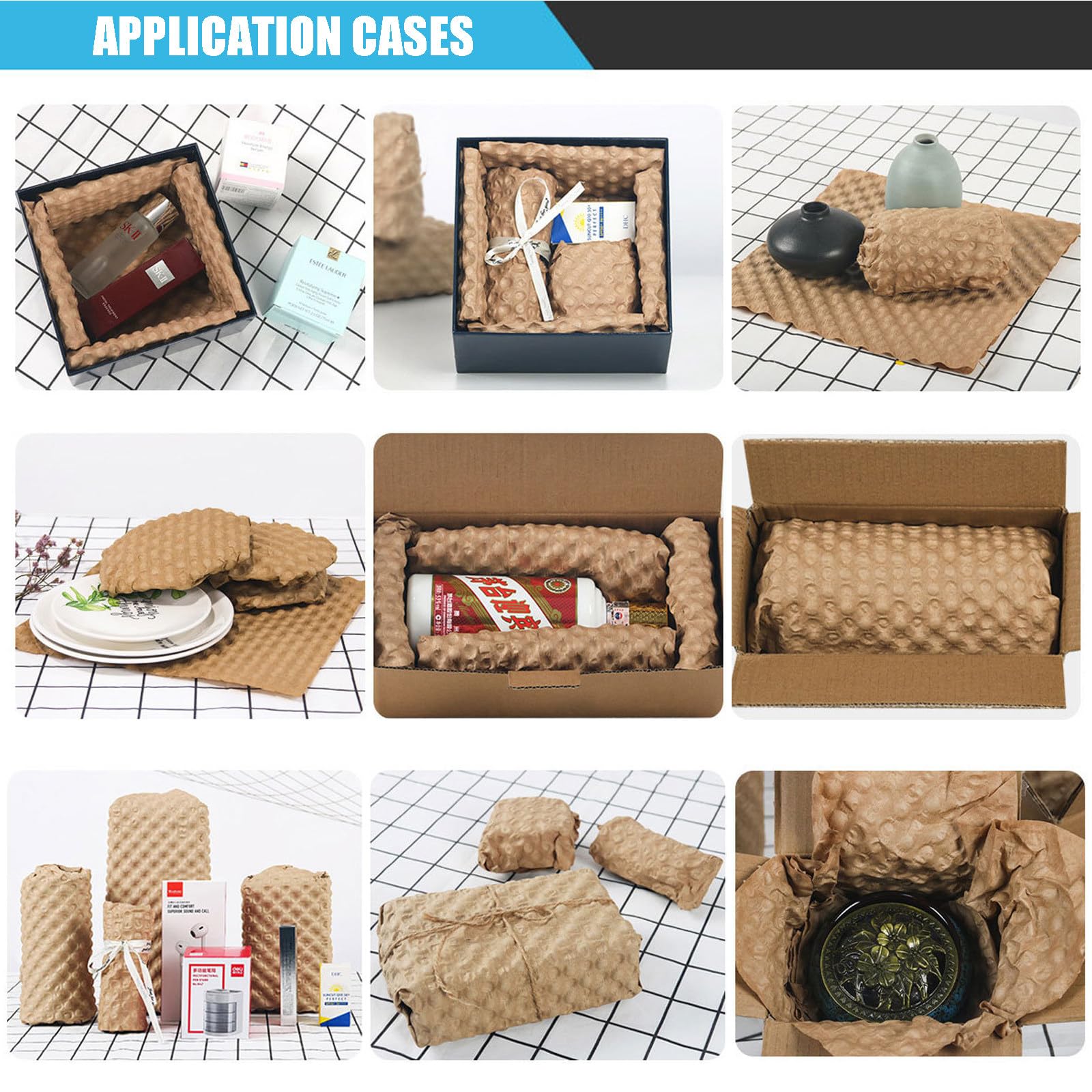 Macchina per la produzione di cuscini di carta, velocità 10 m/min, larghezza 40 cm, lunghezza personalizzata 25-999 cm, ideale per imballaggi e-commerce, alternativa ecologica al pluriball