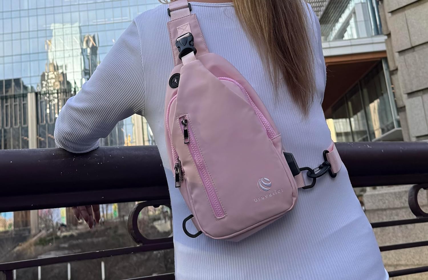 Pink Pulse Crossbody Sling Bag, Waterproof Crossbody Shoulder Sling Backpack, Gym, Travel, Hiking, and Cycling - Image 2