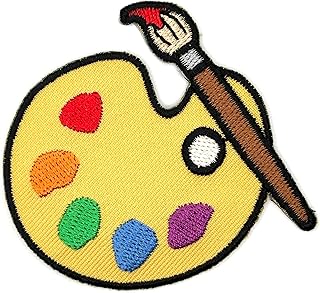 Artist Paint Palette Iron On Patch - Embroidered Paint Brush Applique Ap...