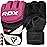 RDX MMA Gloves Grappling Sparring, Maya Hide Leather, Boxing Gloves Men Women Muay Thai Martial Arts Training, Half Finger Adjustable Mitts Wrist Support Kickboxing Cage Fighting Punching Bag Workout