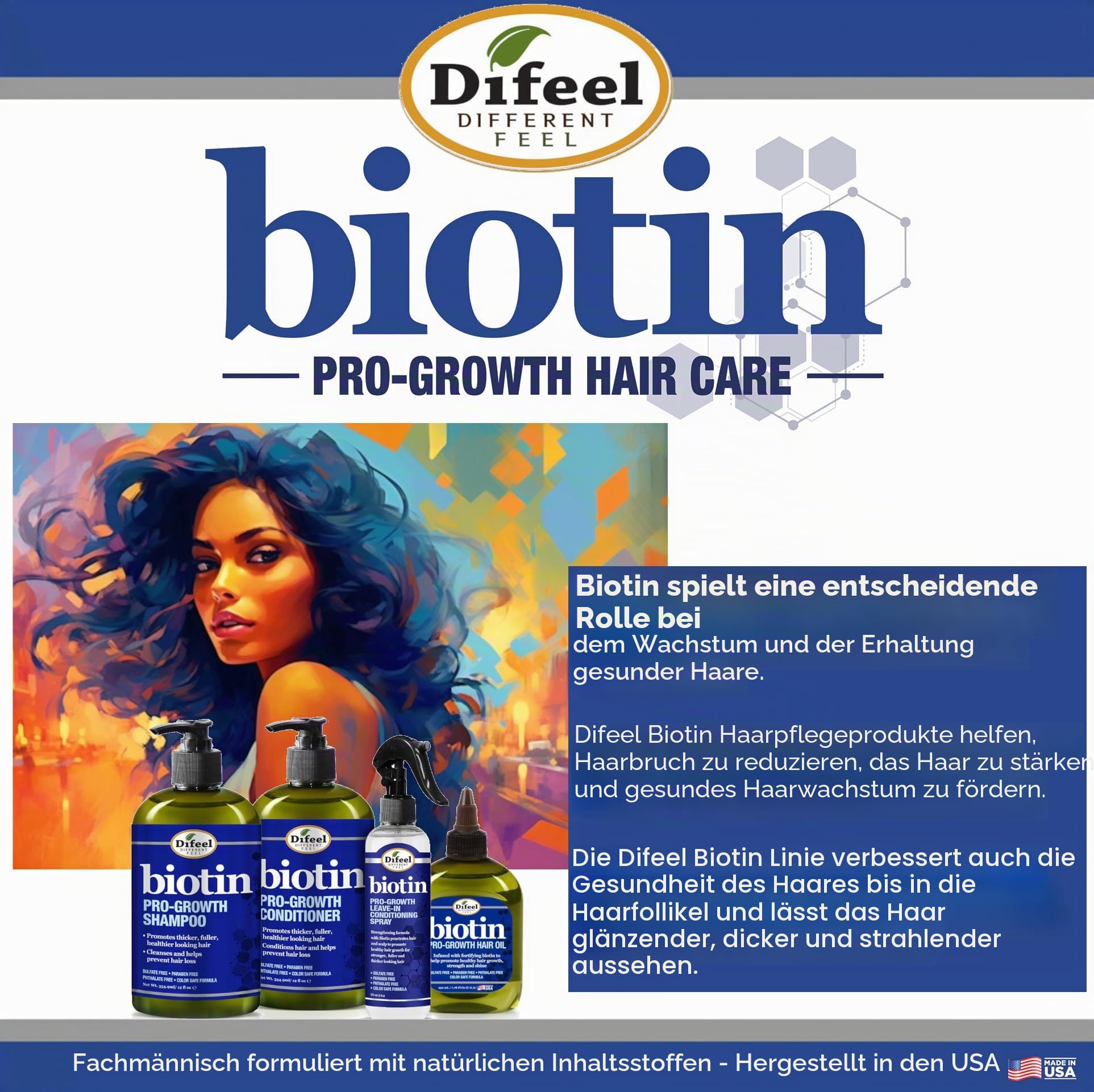 Difeel Biotin Progrowth Premium Haaröl 8 oz