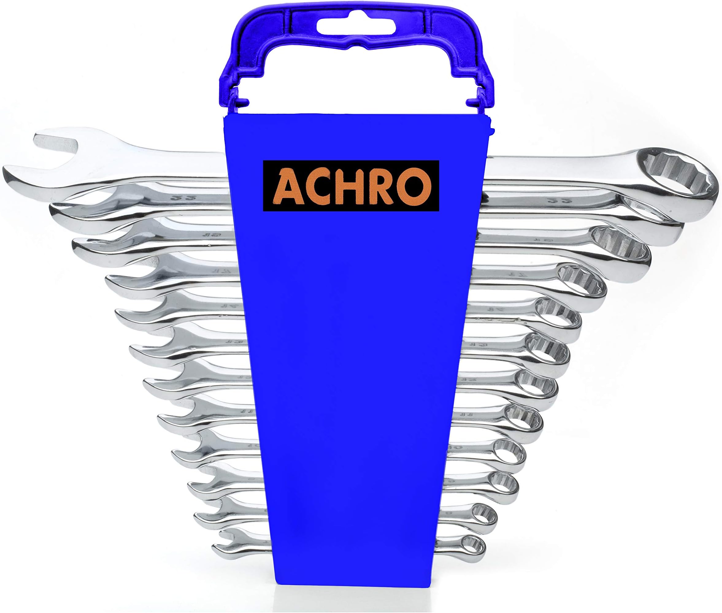ACHRO Open End 12 pcs Long Combination Spanner Set | Wrench Set/Spanner Set Tools Kit/Tools Kit for Home Use and Professional Spanners (12 Piece)