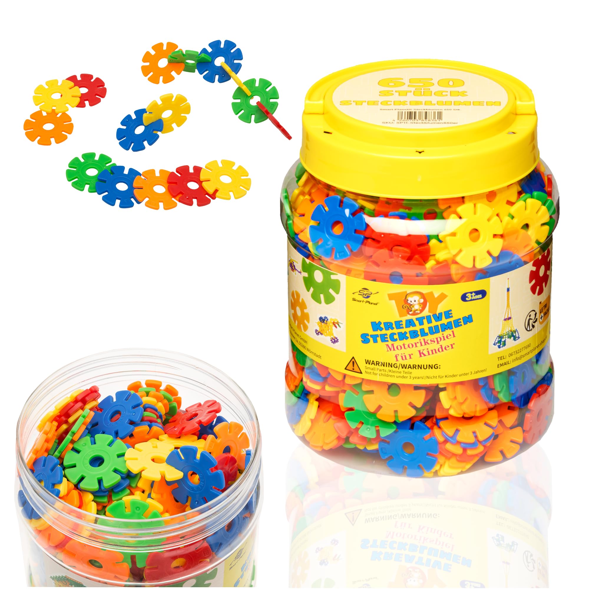 Smart-Planet 650 Flowers in Tin – Large Set Snowflakes for