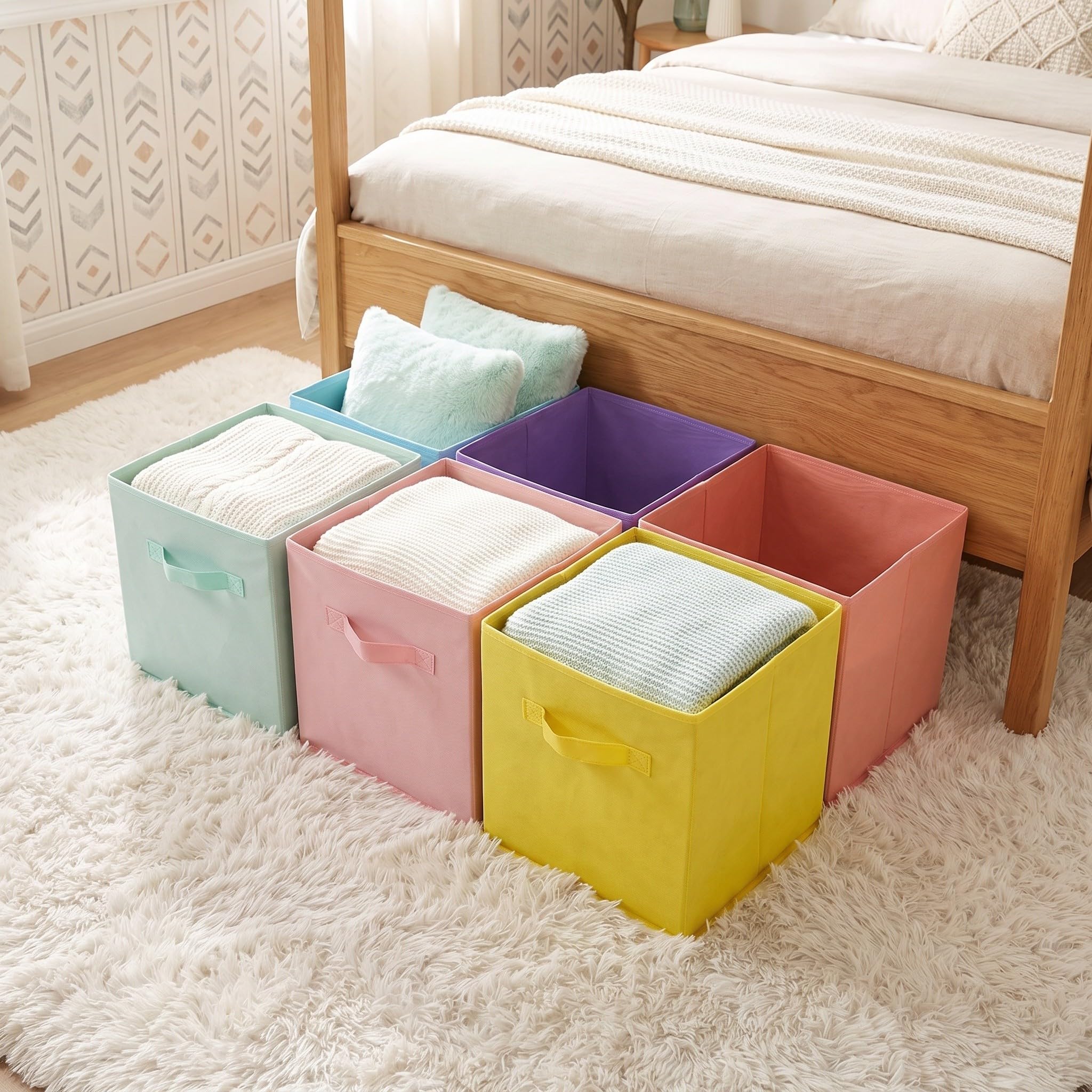 DOITOOL 6-częściowy pojemnik do przechowywania tkanin z uchwytem,