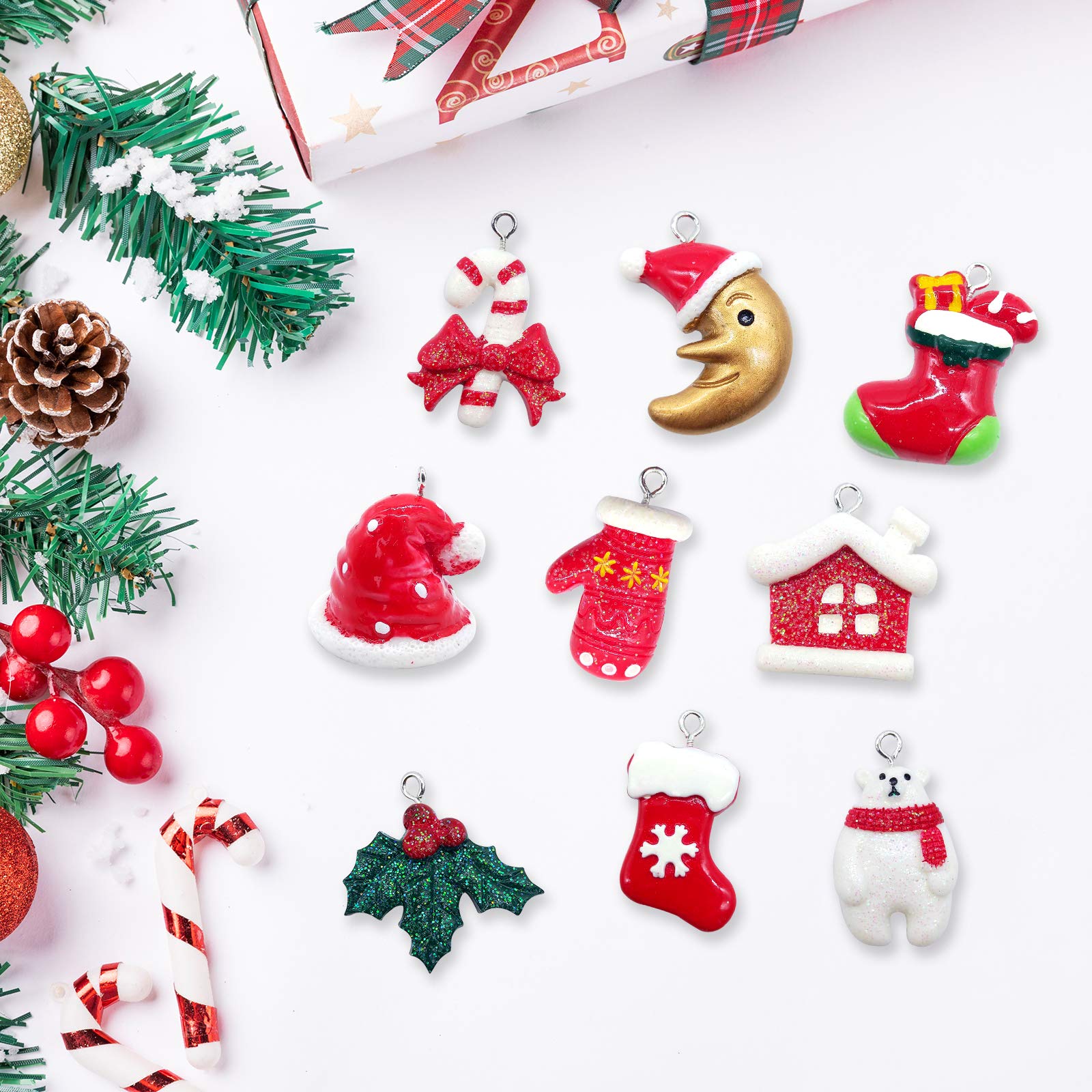 Amazon.co.jp: ミニ樹脂クリスマスオーナメント 30個 ミニチュア