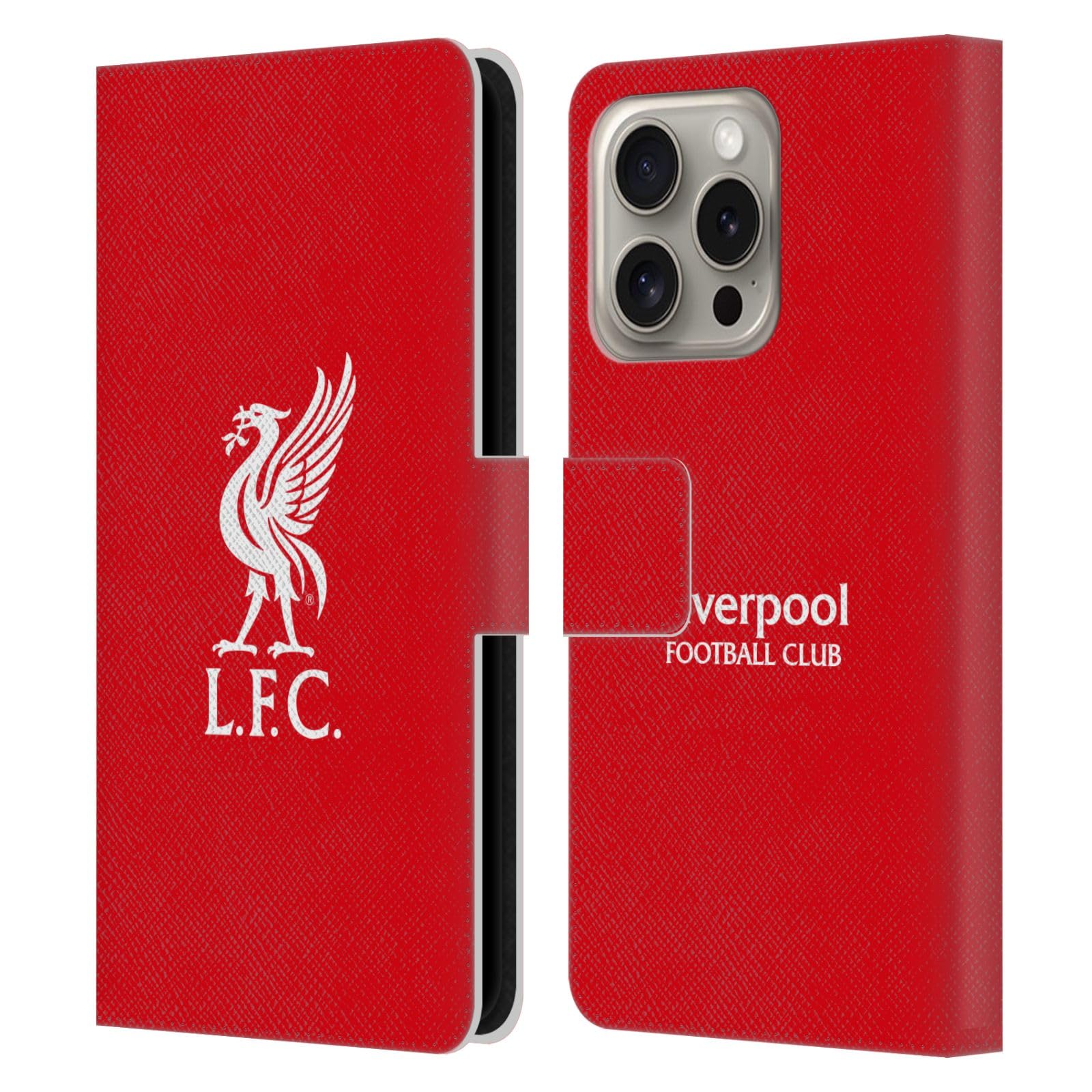 Head Case Designs Officially Licensed Liverpool Football Club White Logo In Red Liver Bird Leather Wallet Case Compatible With Apple iPhone 16 Pro โ image 1