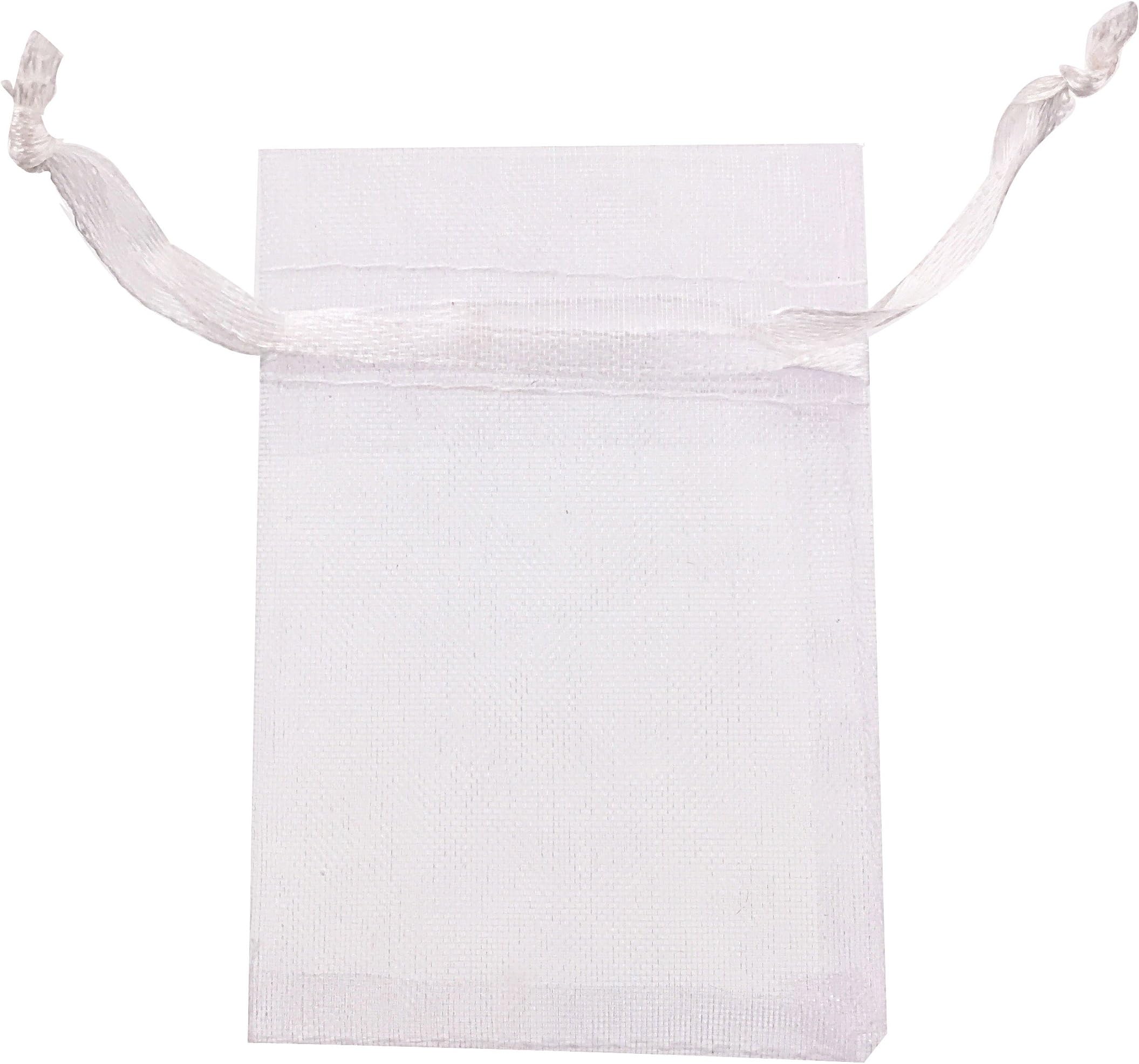 Vin Beauty 100 Packs Small Organza Bags, White Organza Bags