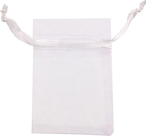ATCG 25 bolsas de organza con cordón extra grandes de 16 x 24 pulgadas para decoración de festivales, bodas, fiestas, color blanco