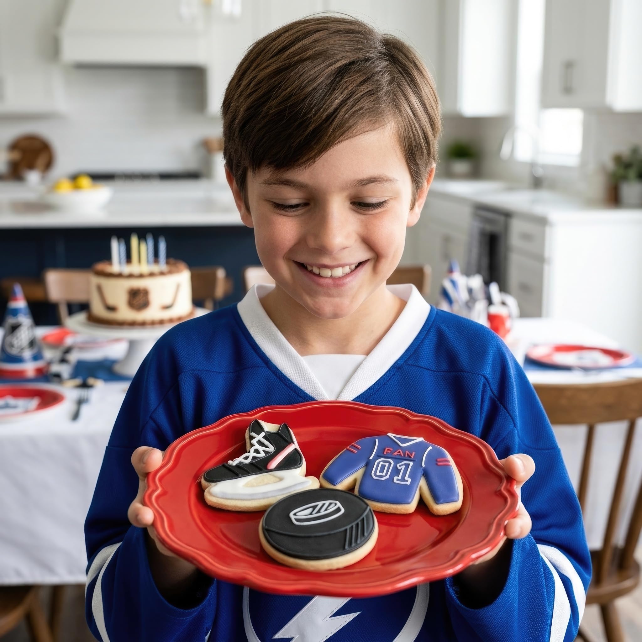 Ice Hockey Cookie Cutters 3-Pc. Set Made in the USA by Ann Clark