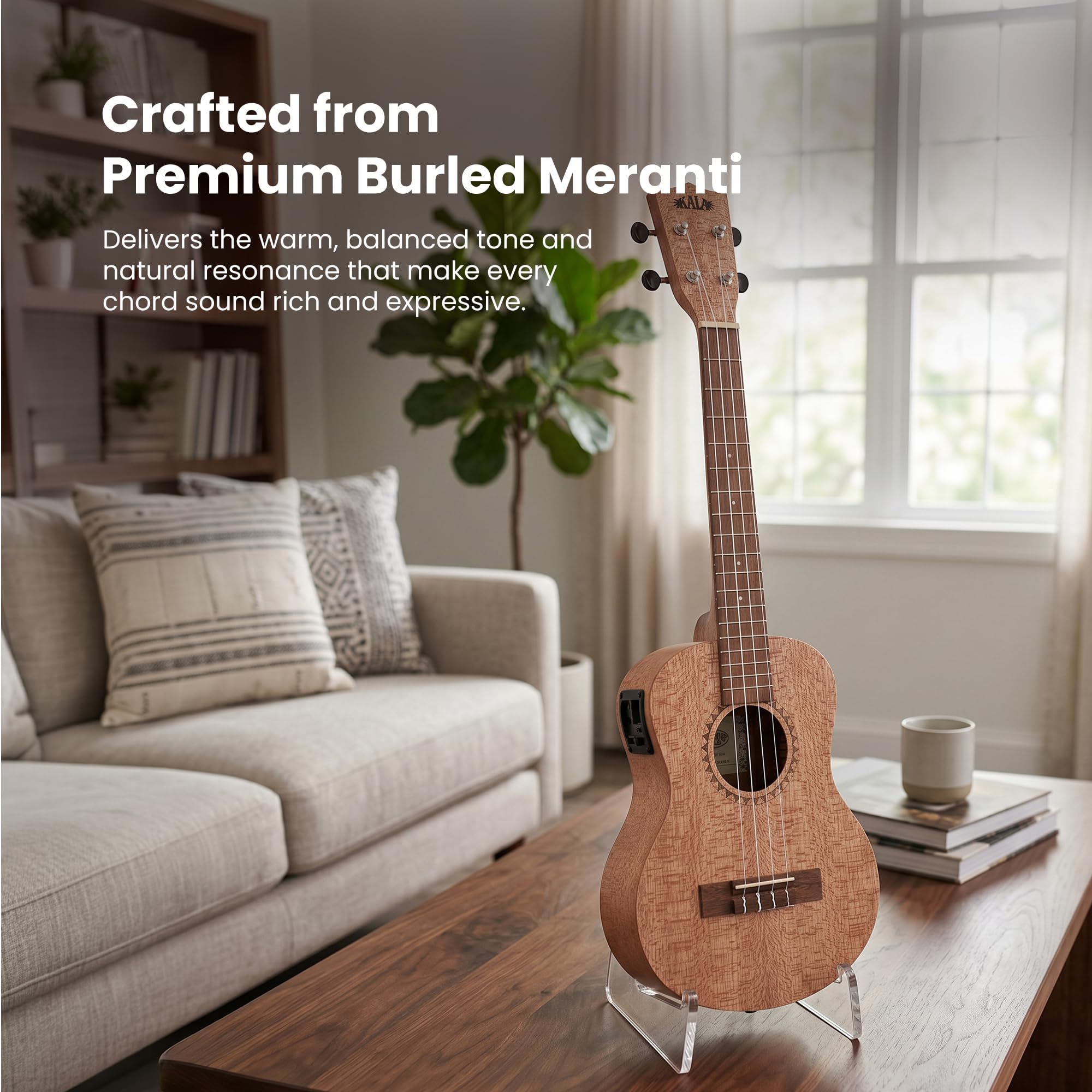 Kala KA-20TE - Ukulele tenore Burled Meranti, con EQ
