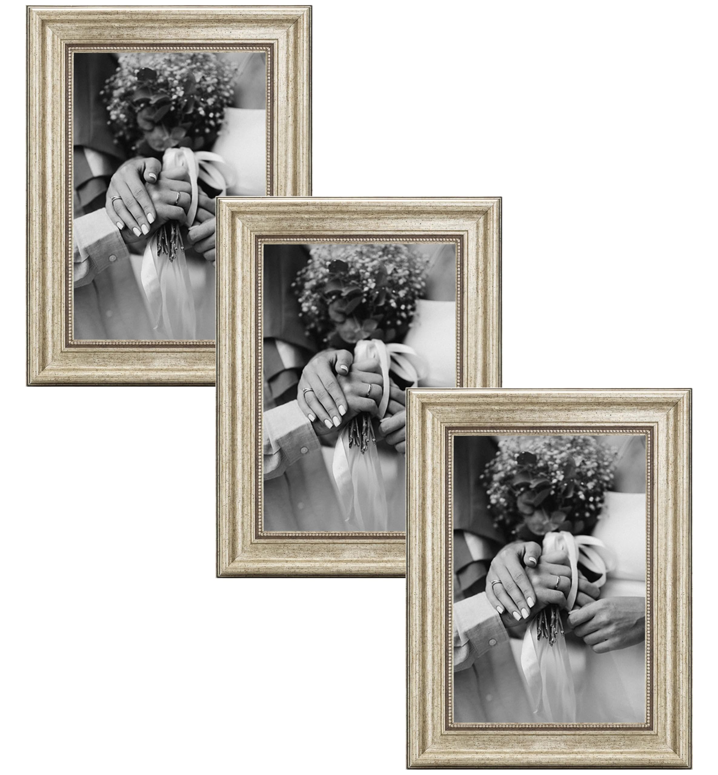 CABBEL Bilderrahmen A4 21x30 cm Silber – 3er-Set im Vintage