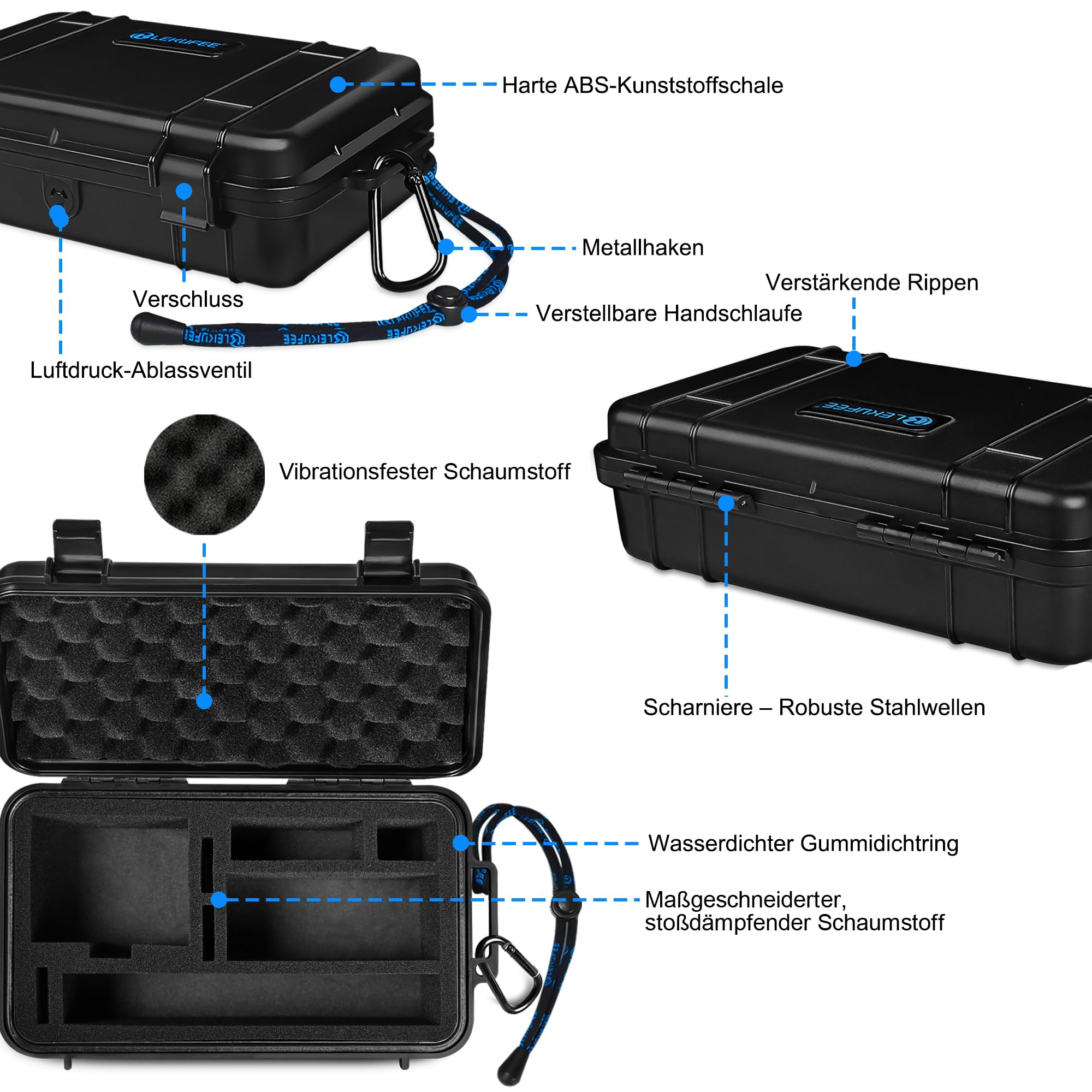 LEKUFEE Wasserdichter Aufbewahrungsbox für DJI Osmo Nano, Standard Combo und Zubehör (Nur Tasche & Koffer)