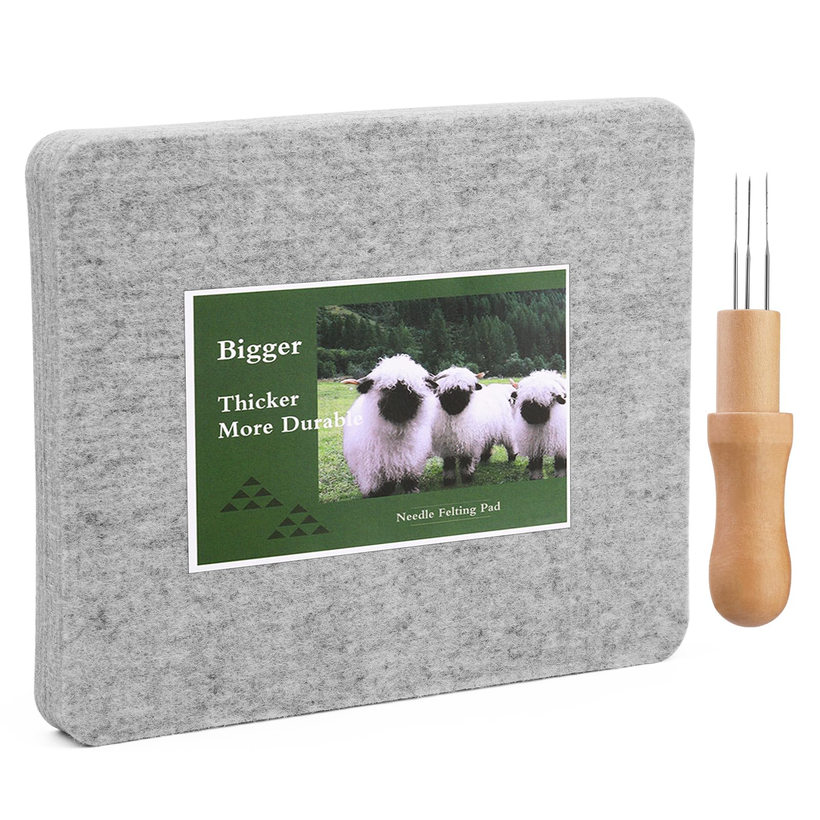 BUOKKON Needle Felting Pad, Natural Wool Needled Felting Pad