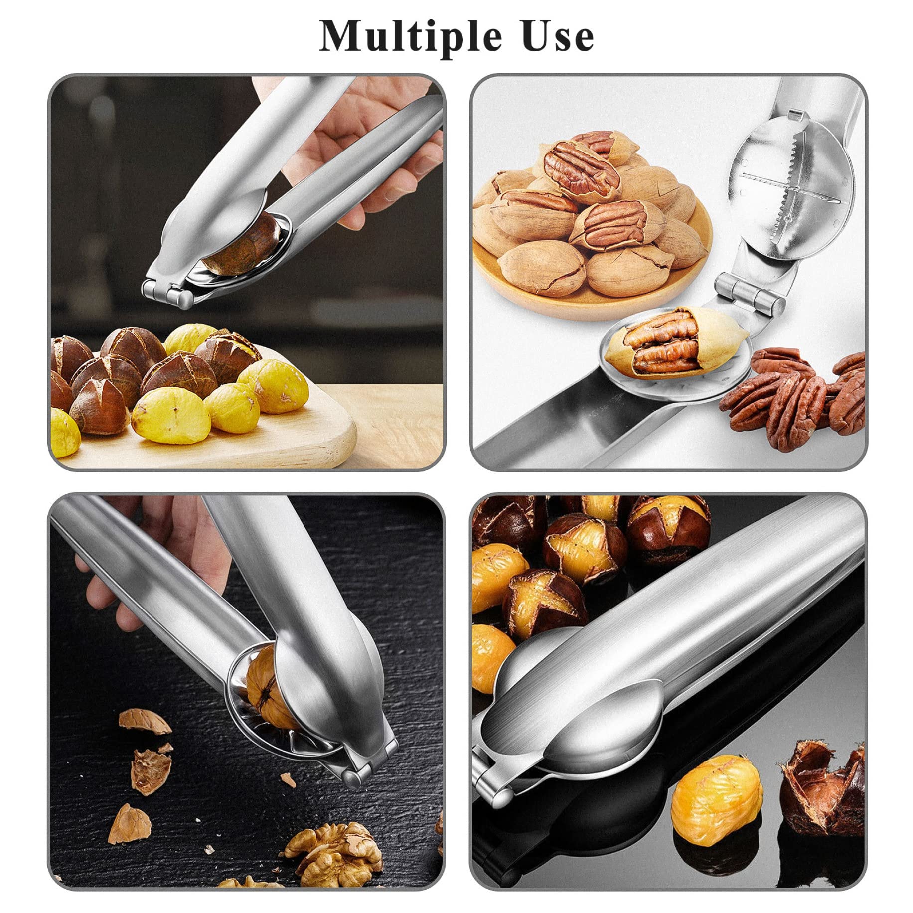 LIBRNTY Métal Ouvre Chataigne,Châtaigne Clip,Coupe Châtaignes En Acier,Antidérapant Résistant Aux Hautes Températures,pour Les Noix,Noisettes,Amandes,Fruit De Mer,Four à Vapeur Air Fryer Portable