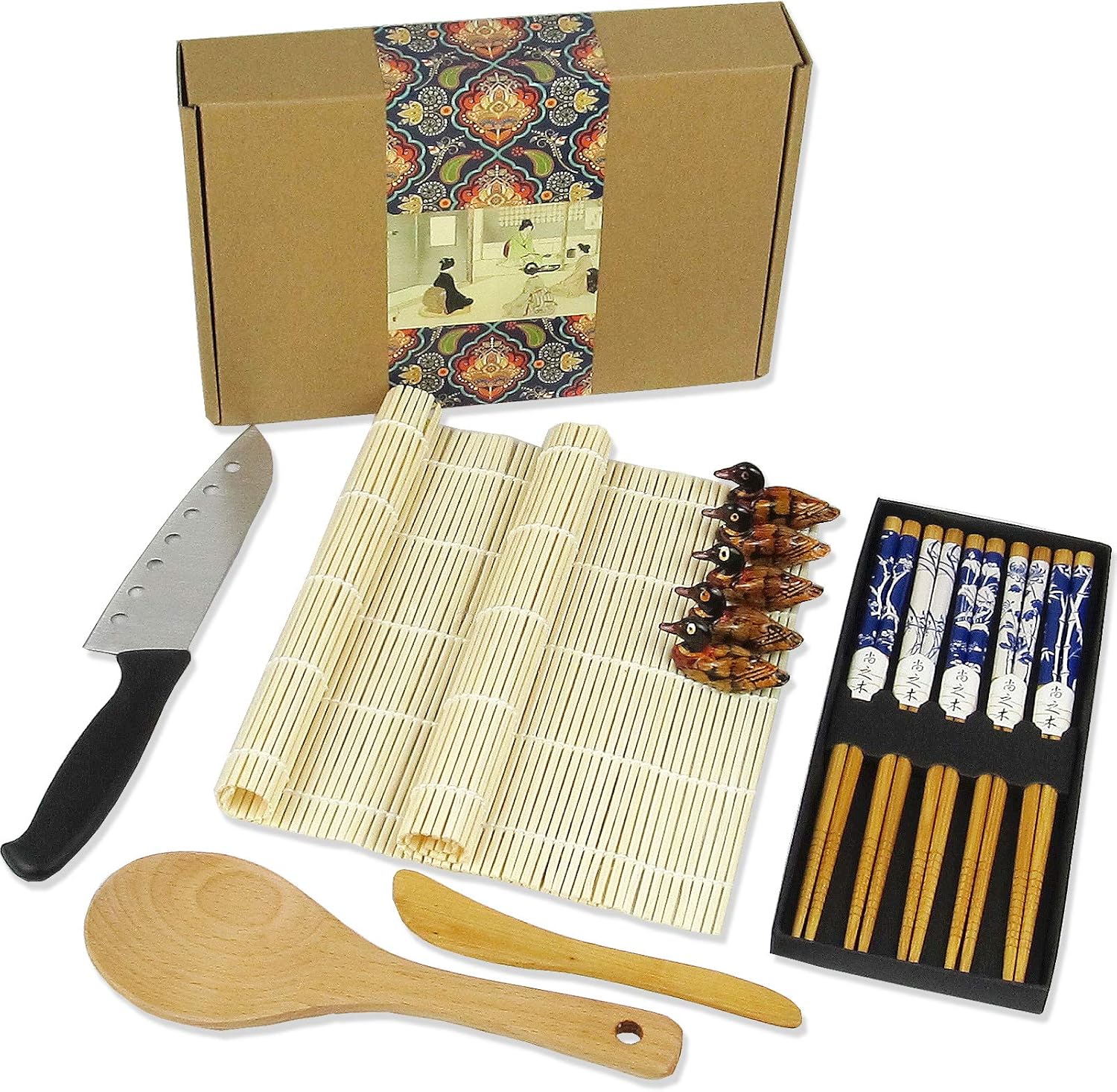 15 Pieces Sushi Making Kit Professional Traditional Sushi Set