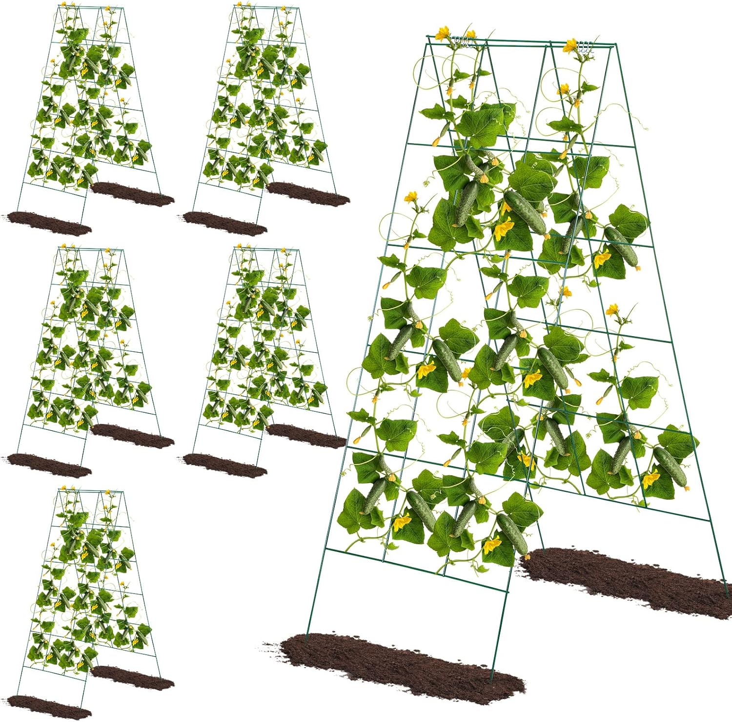 Lounsweer 6 Pcs a Frame Trellis for Cucumbers 46 x 18 Inch Plant Climbing Support