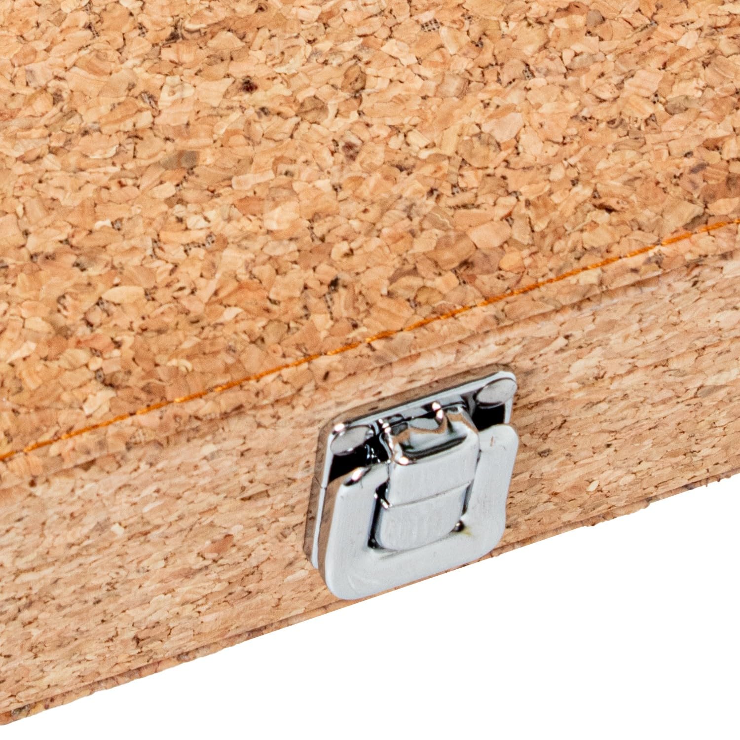 Cavatappi in scatola di legno in beige, cromato e nero 23x18.5x7 cm