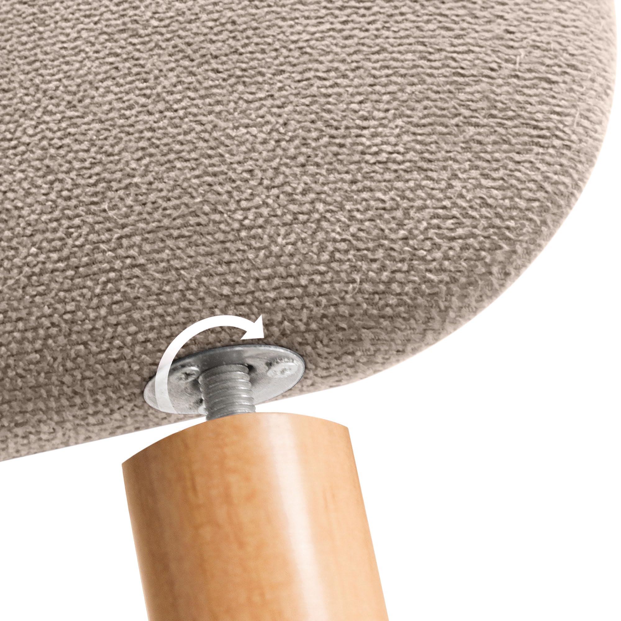DHOME Gepolstertes Glattes Abgerundetes Kopfteil aus Aqualine-Stoff mit Beinen für Wand Akustik-Kopfteile Schalldämmend Kopfende Bett Schlafzimmer (Beige, 200cm Dual)