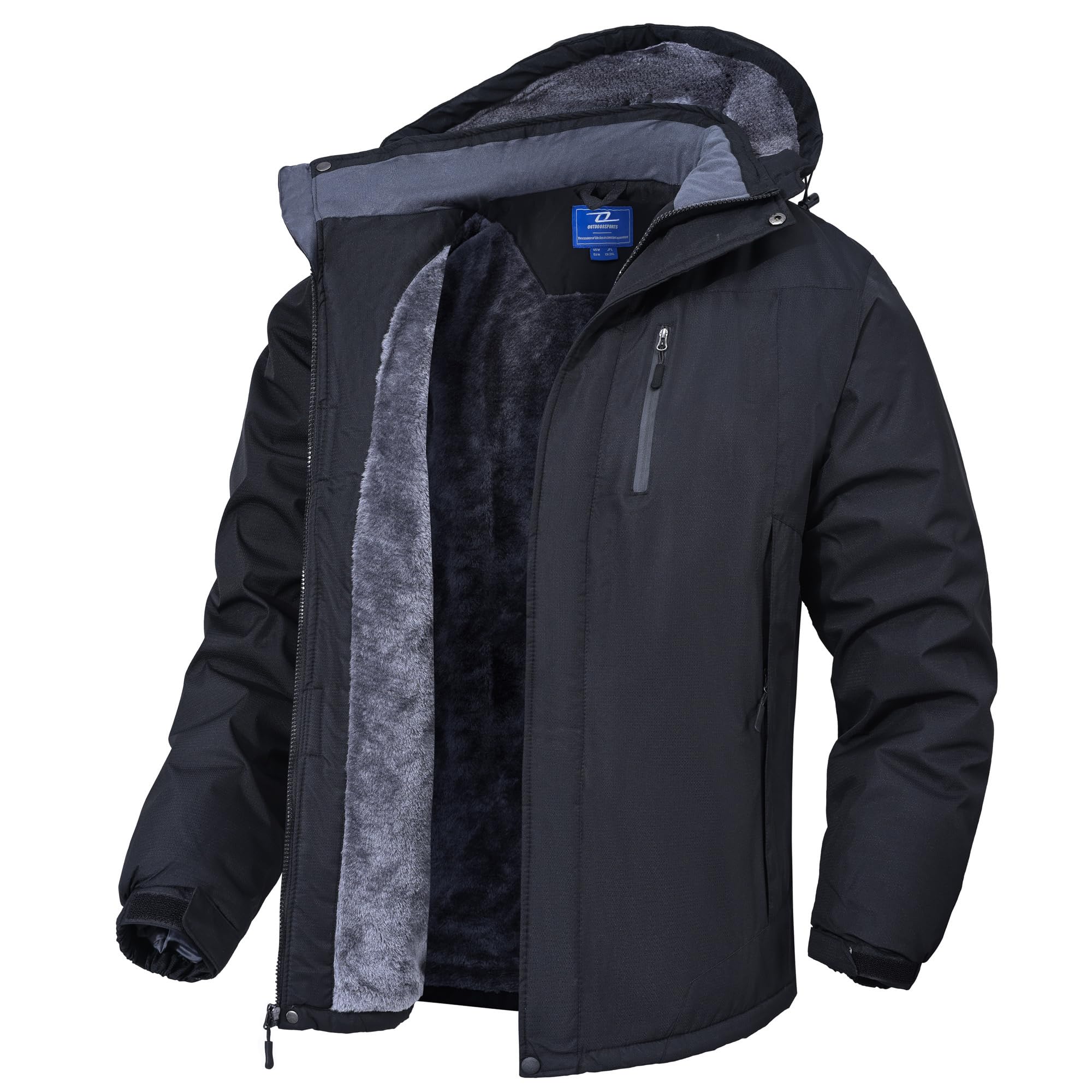 Zoofly Chaqueta Esquí Impermeable Hombre Invierno Montaña Parka con Capucha Desmontable
