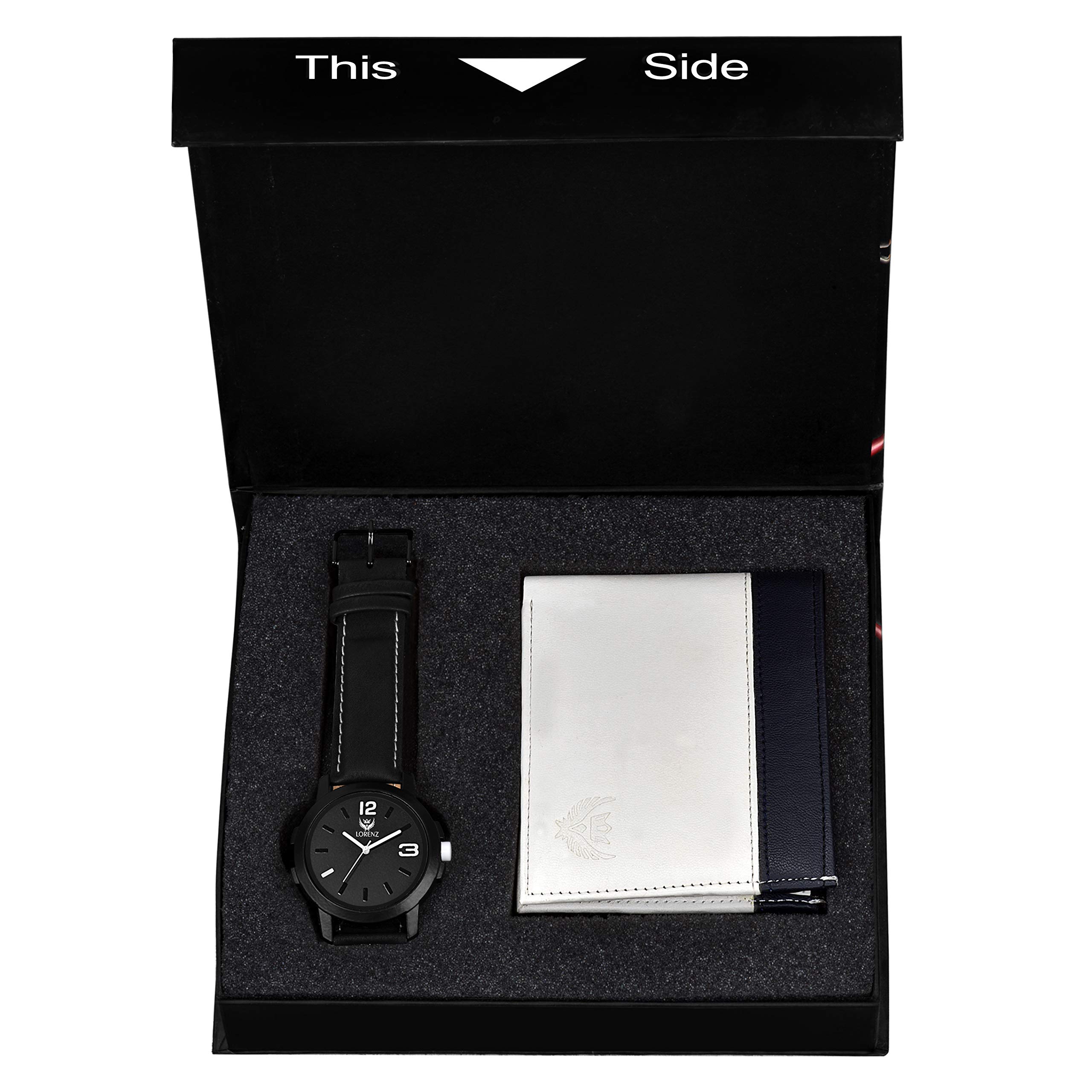 LORENZ Black Dial Watch & White Wallet Combo for Men- CM-2060WL-35 (B0BW66JMKT) Amazon Price History, Amazon Price Tracker