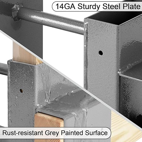 Vista 22 de Mofeez - Kit de soporte de almacenamiento para leña al aire libre, soporte de almacenamiento de madera para chimenea, ajustable a cualquier longitud