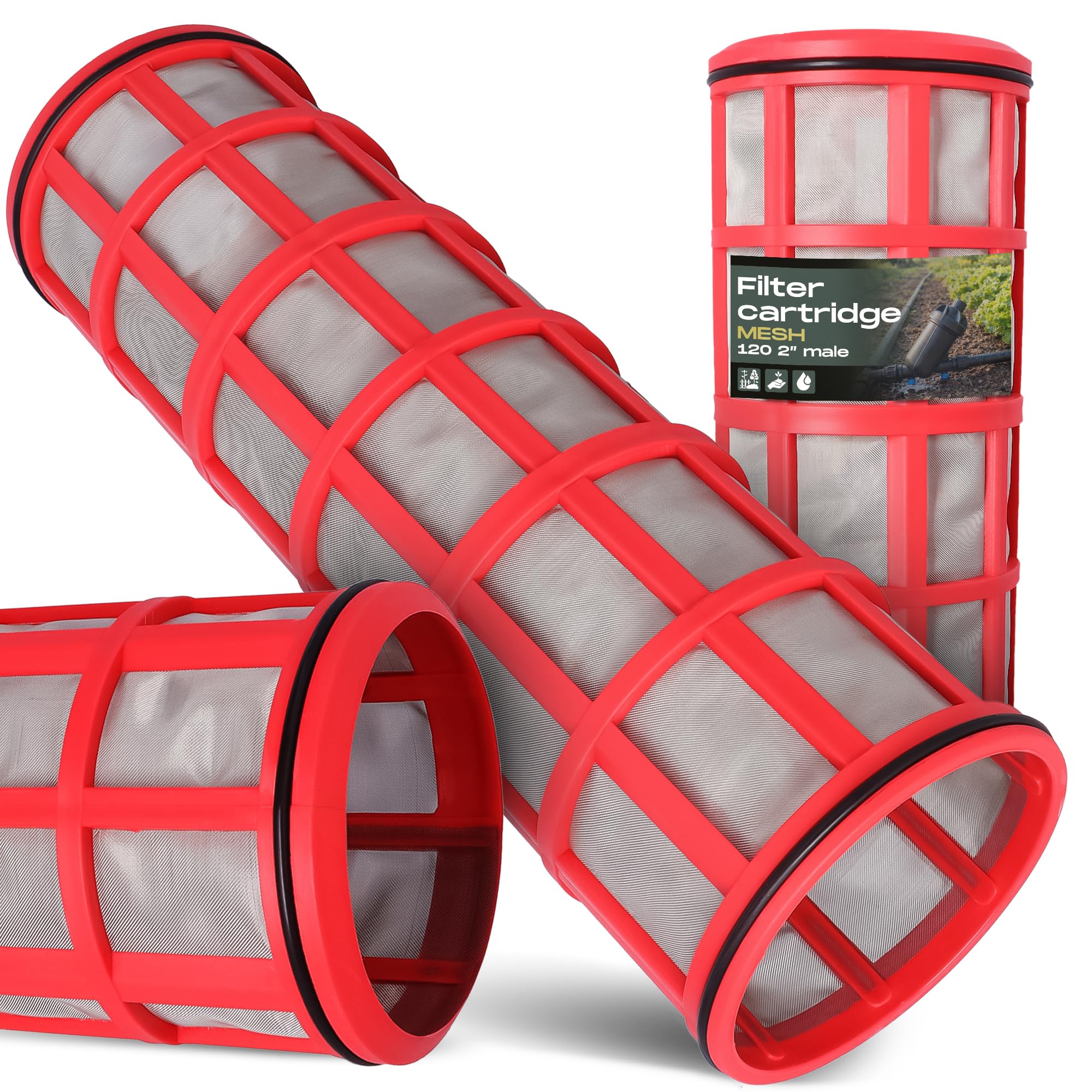 Instalguru Cartouche Filtrante Préfiltre 2'' MESH 120 Filtre À Tamis Rechange Filtration Eau Pour Pompes Jardin Stations Pompage Domestiques Irrigation Récupérateurs Eau Pluie