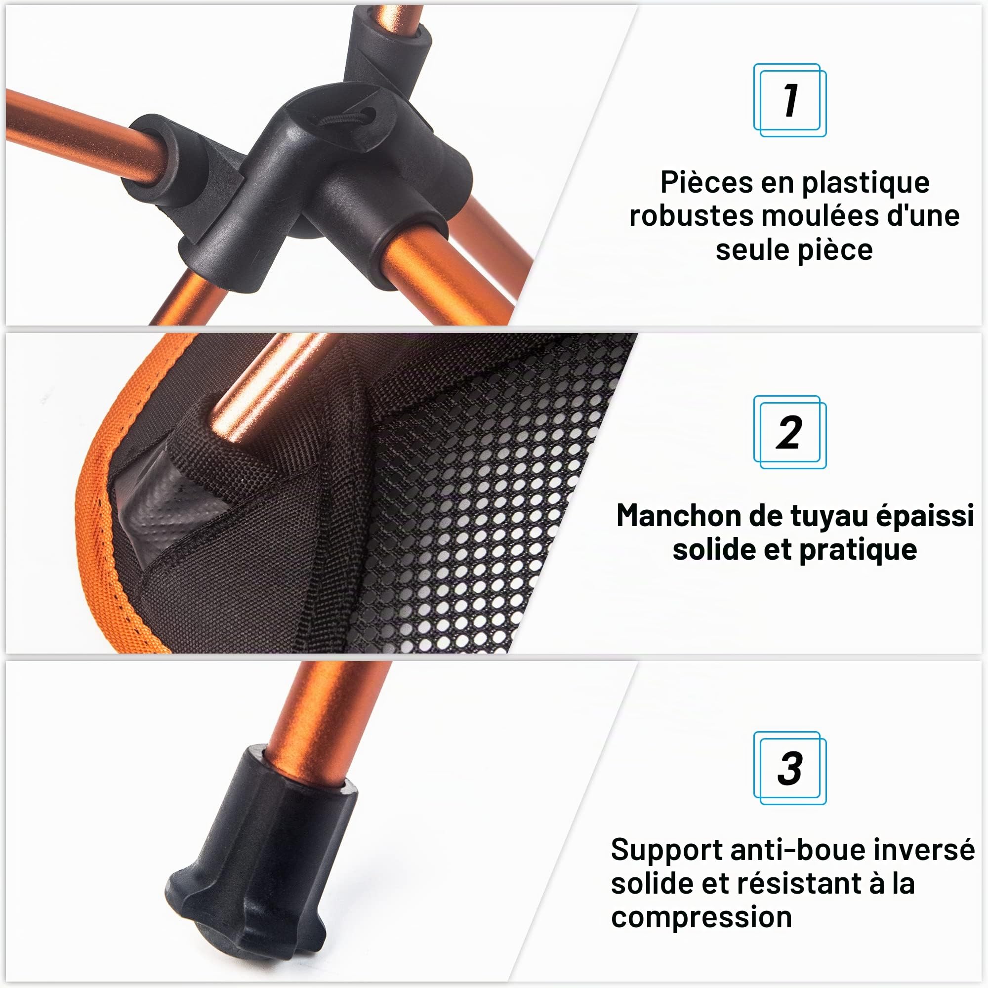 reakoo Chaises de Camping Pliantes Portable Lot de 2, Compacte Ultra Légère et Portable Chaise Pliante Camping, avec Sac de Transport pour l'extérieur, Plage, Pêche, Pique-Nique