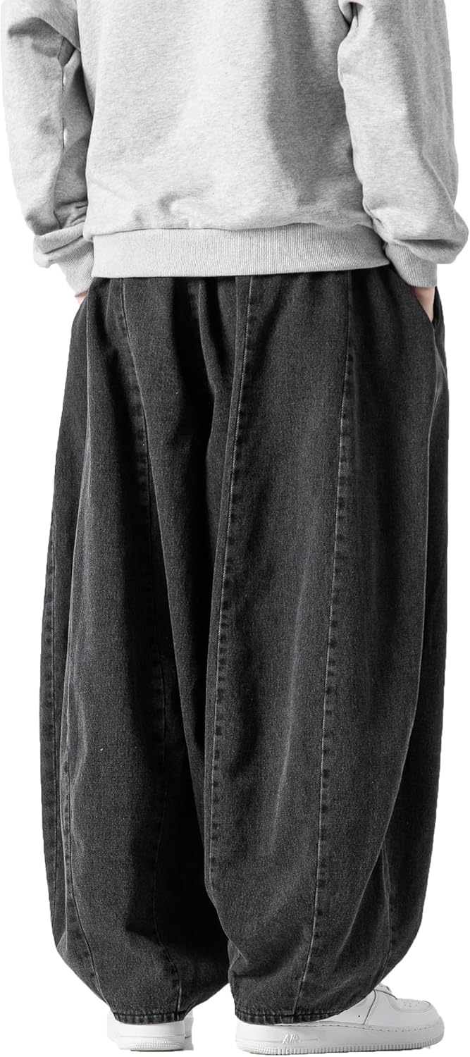 DOSLAVIDA Baggy Jeans for Men Wide Leg Hip Hop Jean Stylish Loose Fit Denim Pants Casual Streetwear Skateboard Pants - Image 6