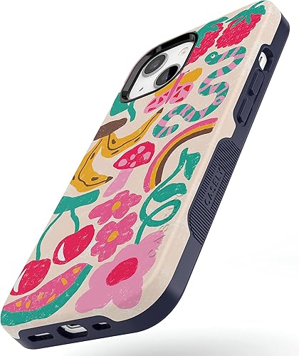 Vista 981 de Casely Funda para iPhone 13 Compatible con MagSafe Color Splash de medianoche Funda retro abstracta Color de medianoche Splash Abstracto