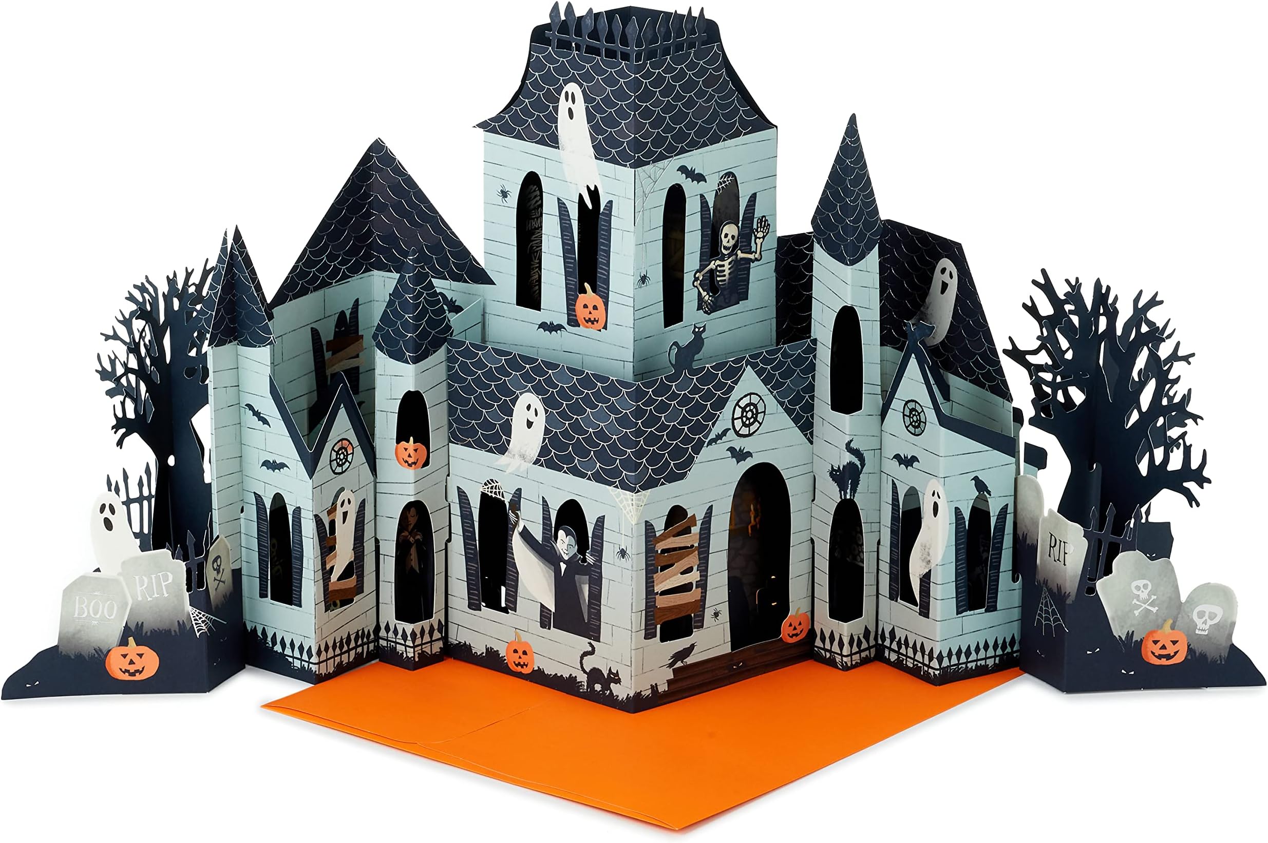 Paper Wonder Displayable Jumbo Halloween Card or Centerpiece (Accordion Fold Haunted House)