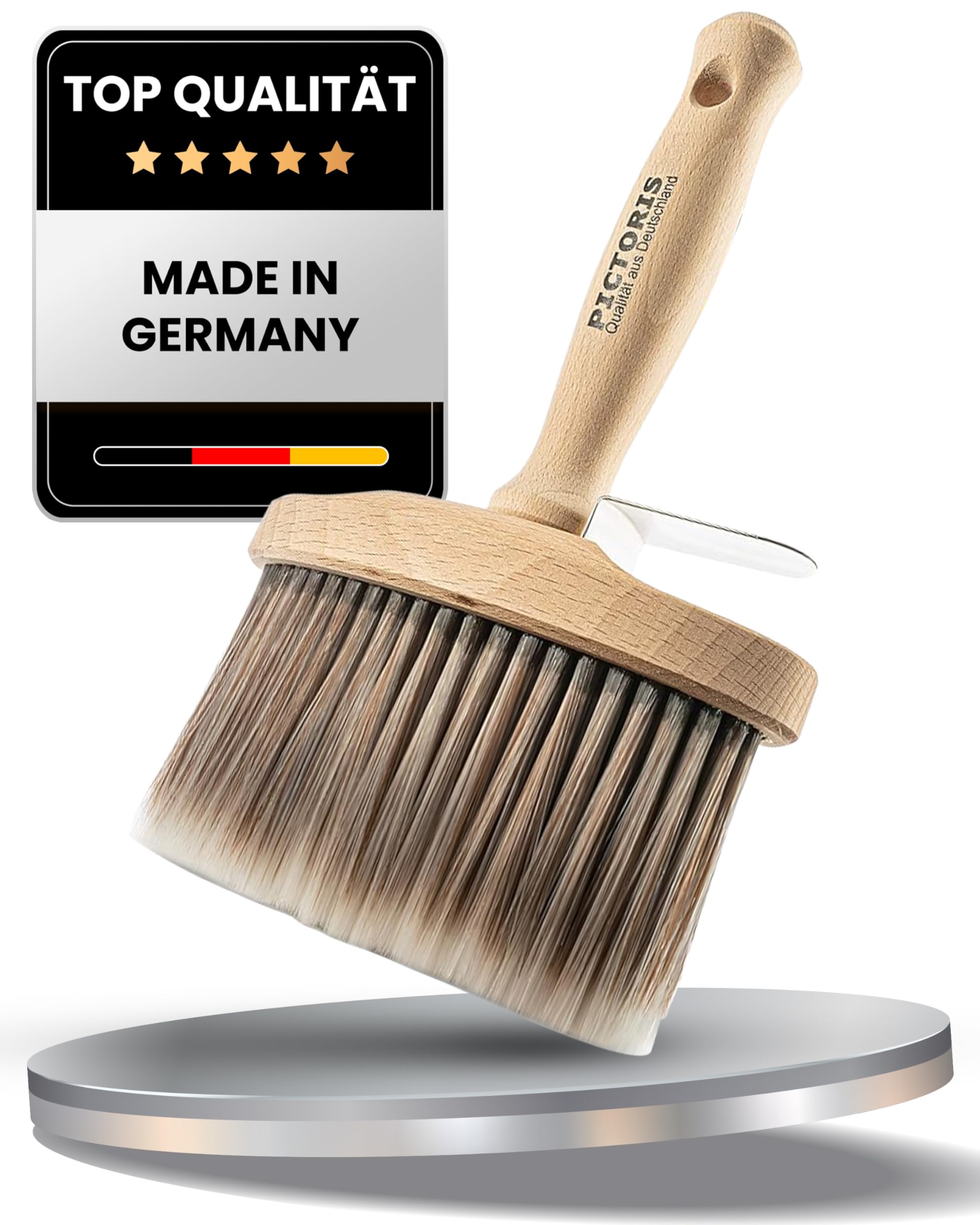 Pictoris Holzfarbe, Braun Surface Brush, 130 Mm, No Bristle Loss, Made In Germany, Large Painter's Brush, Bristle Brush, Tassel For All Glazes And Varnishes, Wallpapering Brush, Wide Brush, Paint Wall