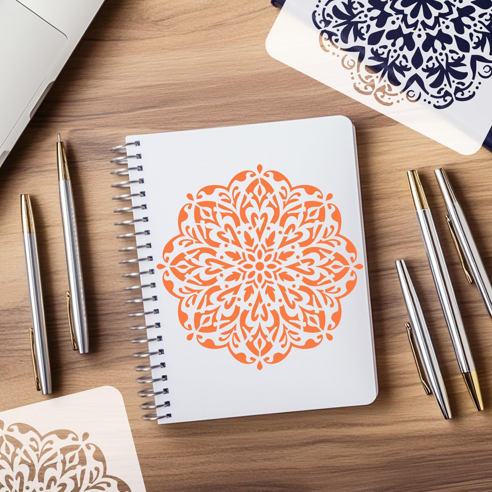 9 stencil mandala per pittura, stencil riutilizzabili, grandi 30,5 x 30,5 cm, per pareti, tela, mobili, tessuti e decorazioni fai da te