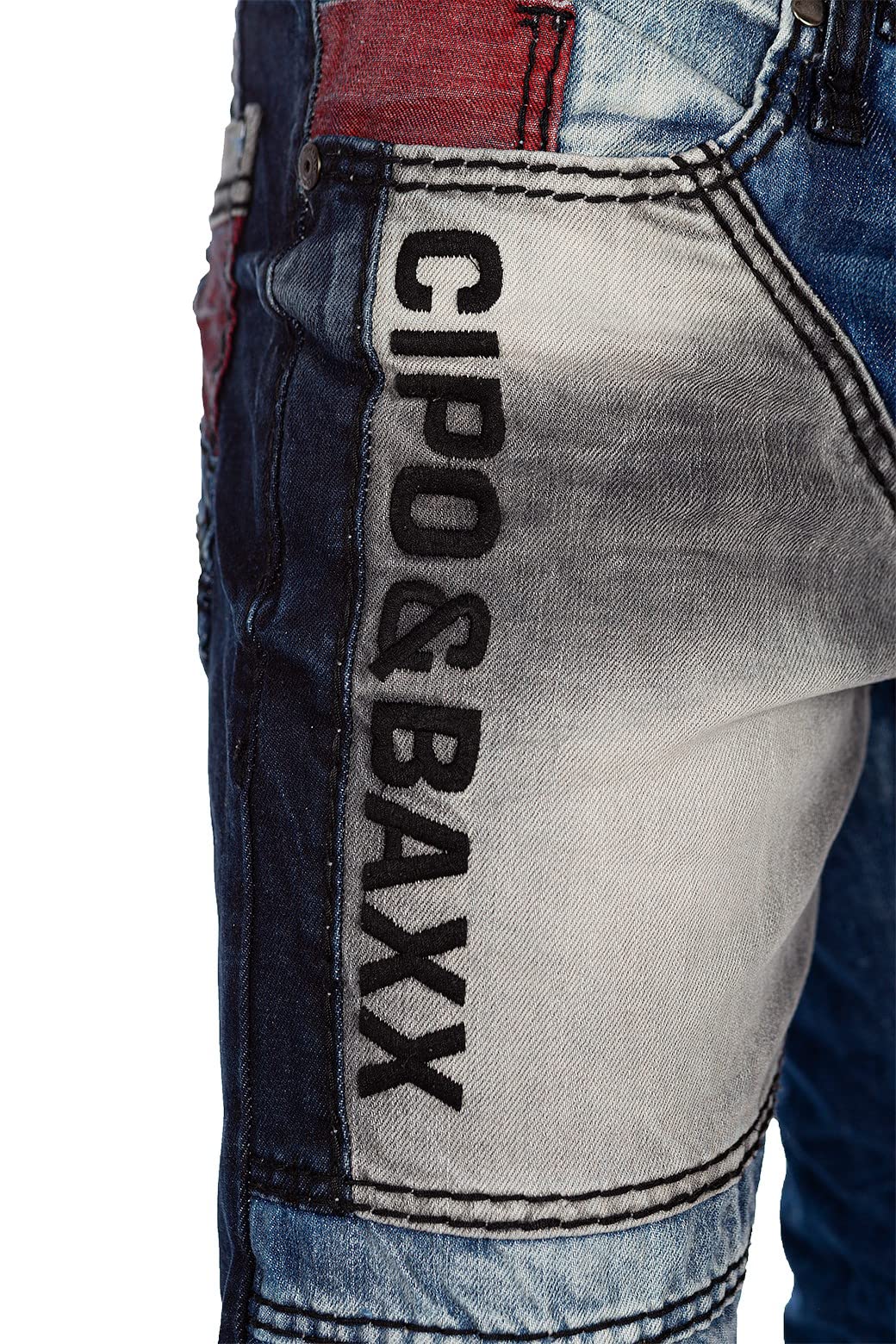 Cipo & Baxx Jeans da Uomo Regular Fit & Slim Fit – Denim alla Moda per Uomo con Effetto Used, Zip e Stile Biker | Jeans Blu e Neri per l’Uso Quotidiano e Il Tempo Libero