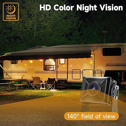 Miniatura 4 de Sistema de cámara de respaldo con cable HD1080P de 7 pulgadas con monitor de pantalla táctil, 2 cámaras de visión trasera con cable, visión nocturna