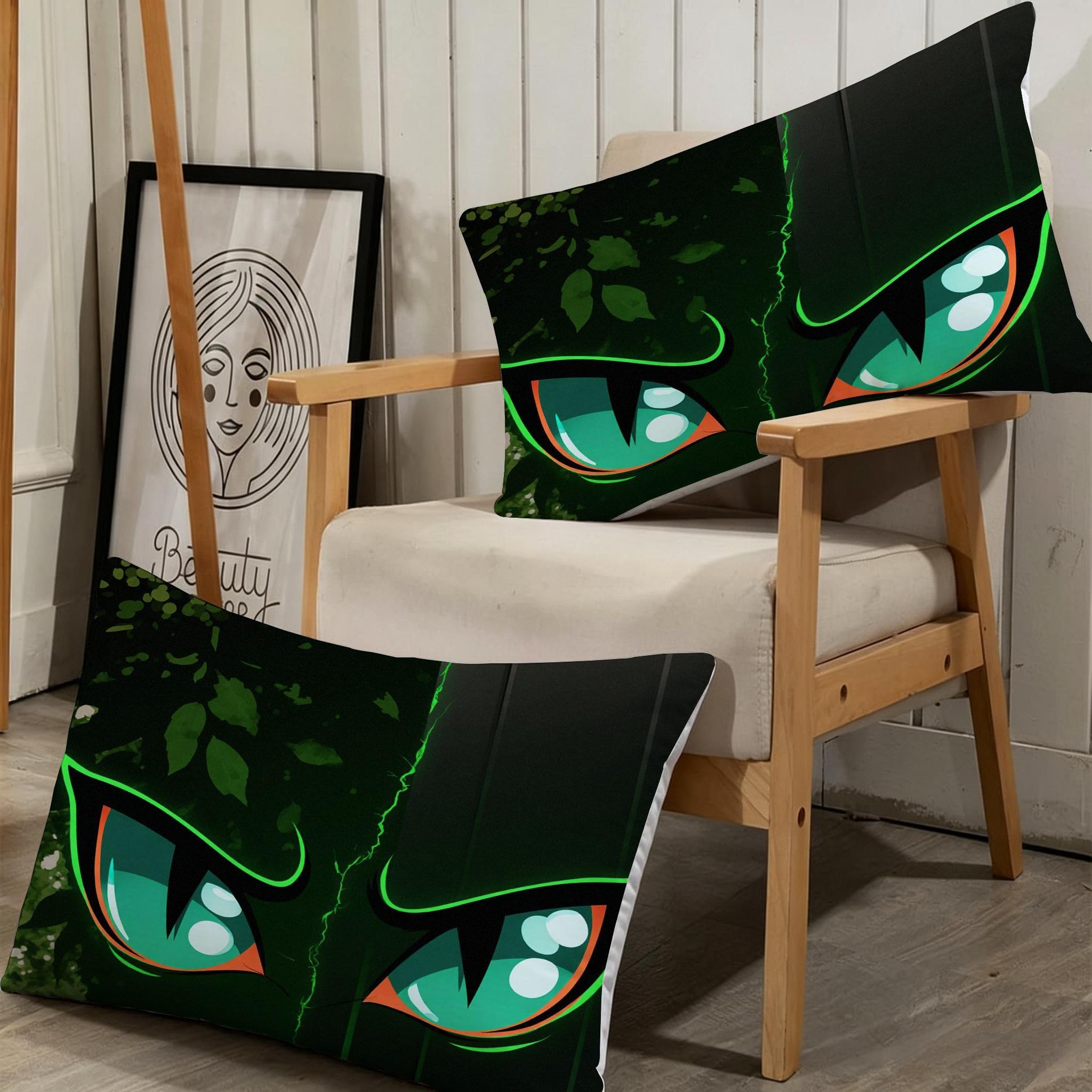 Funda Nórdica Cama 180, 240x260 cm Ojos Verdes, AQ2376 | 3D Estampado, con 2 Funda Almohada, con Cremallera Oculta, para Adultos Parejas, para Villa Dormitorio, Ligero Transpirable