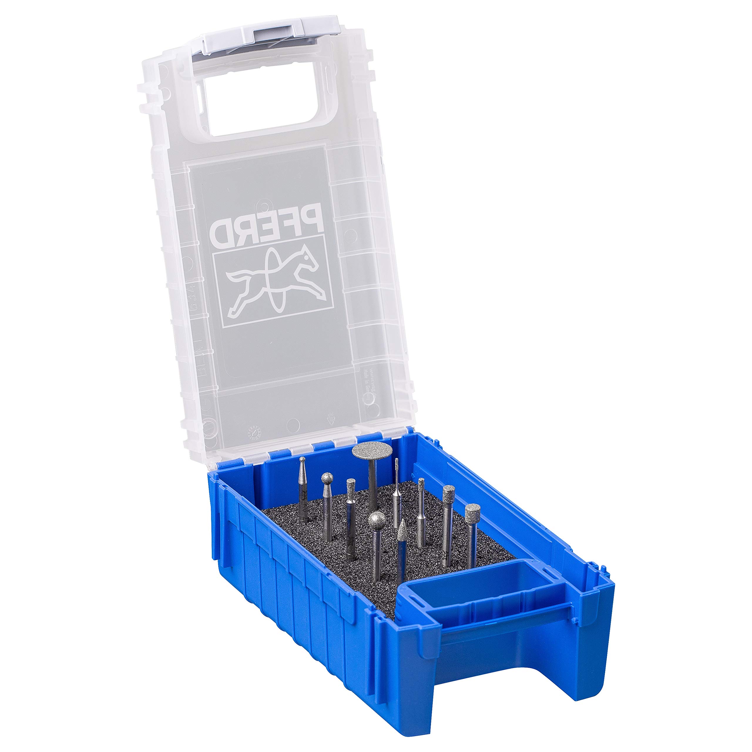 PFERD Diamant-Schleifstift-Set 10-teilig, Korngröße D 126, Schaft-Ø 3 mm