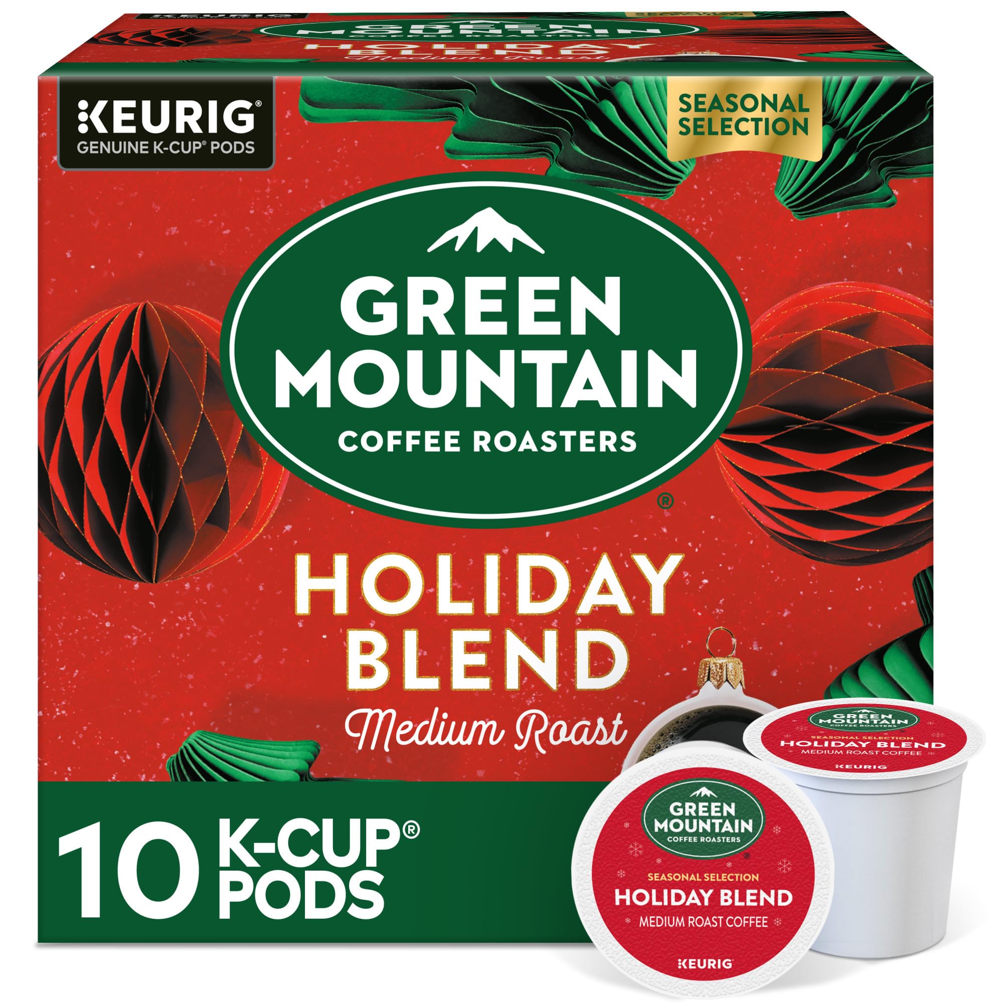 Green Mountain Coffee Roasters K-Cups, Holiday Blend, 10 Count