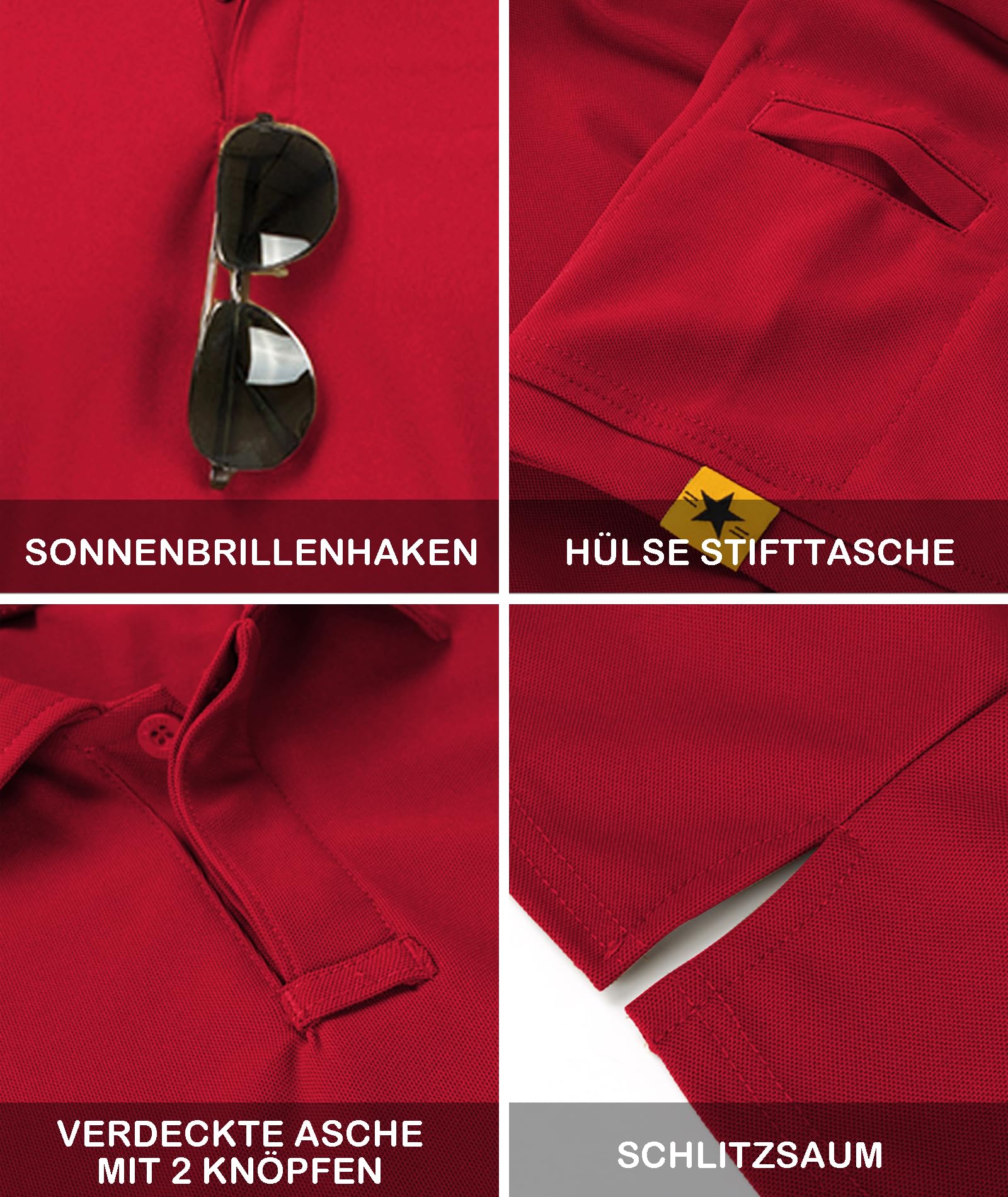 JACKETOWN Polo Shirt Uomo Manica Corta Asciugatura Rapida Traspirante Tennis Polo Shirt Camicie Polo Estate per Uomo Button Front T-Shirts Sport Shirt Basic Regular Fit Golf Polo Shirt