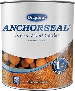 ANCHORSEAL Classic Log & Lumber End Sealer: Water-Based Wax Emulsion Prevents 90% End Checking on Hardwood & Softwood, 1 Quart