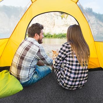 Camping Tent Carpet Mat 6.5x5 Ft Waterproof Rug Liner - Portable Under Tent Mat to Keep Floor Dry Blanket, Moisture Barrier for Camping Gear, Outdoor Picnic Supplies