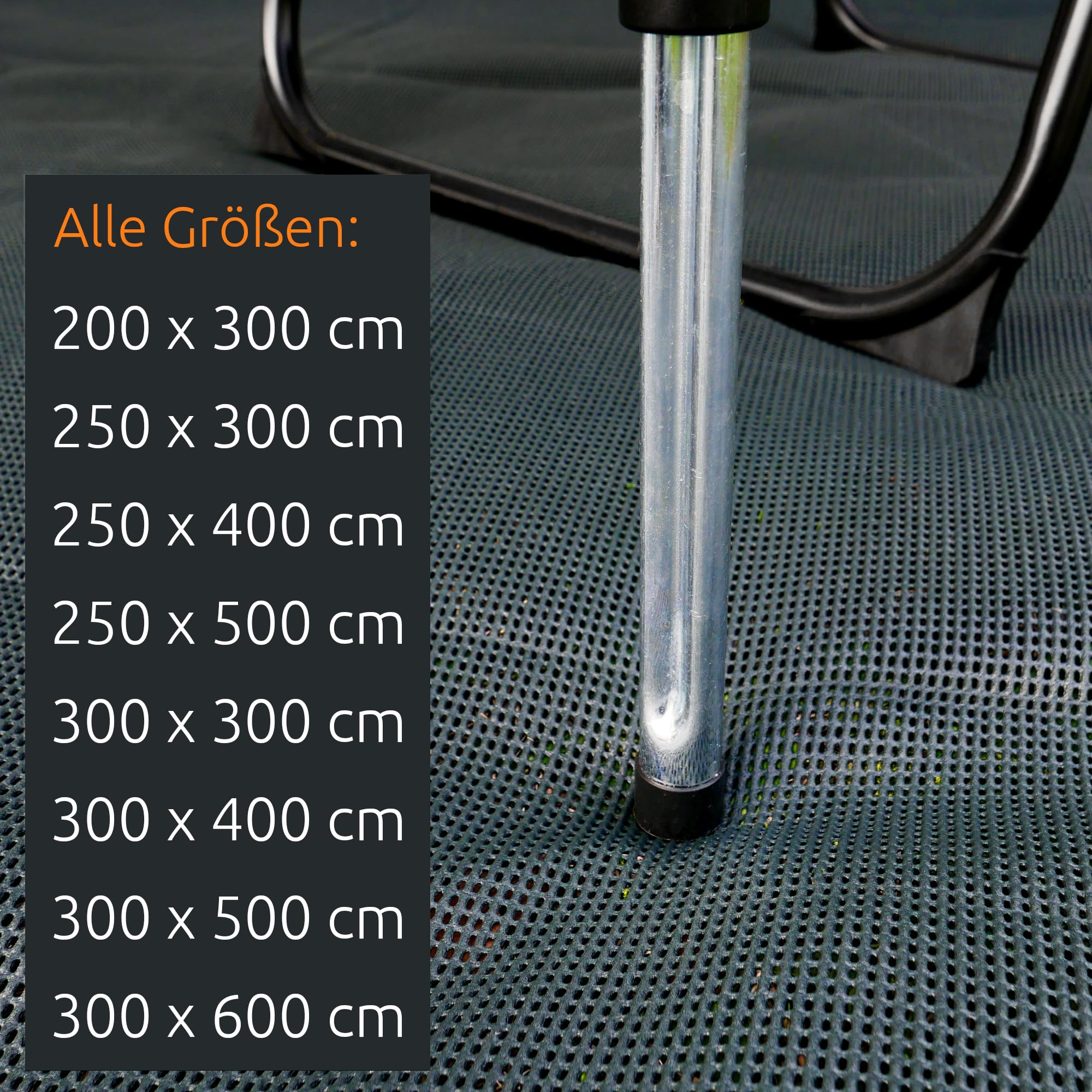 your GEAR Tapis doux d'extérieur - 8 tailles de 200 x 300 à 300 x 600 cm - Tapis d'auvent doux - Tapis de tente - Tapis de camping avec clips, piquets et sac de transport - Découpable - 3 x 6 cm