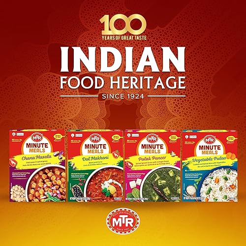 Miniatura 7 de MTR Mezcla de platos listos para comer, paquete surtido de 4 (Chana Masala, Dal Makhani, Palak Paneer, Veg Pulao) (paquete de maharaja)