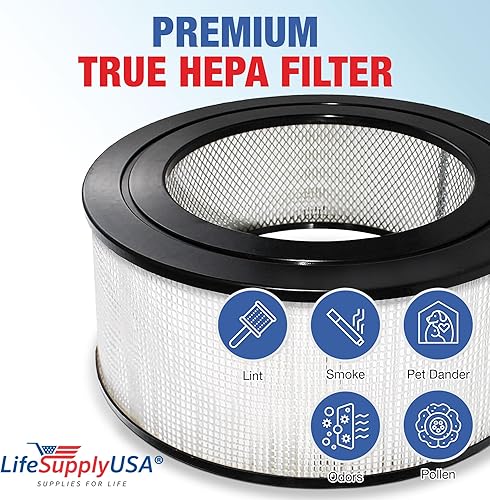Miniatura 4 de LifeSupplyUSA Filtro HEPA de repuesto compatible con el purificador de aire Honeywell 21500 21600 Sears Kenmore 833308