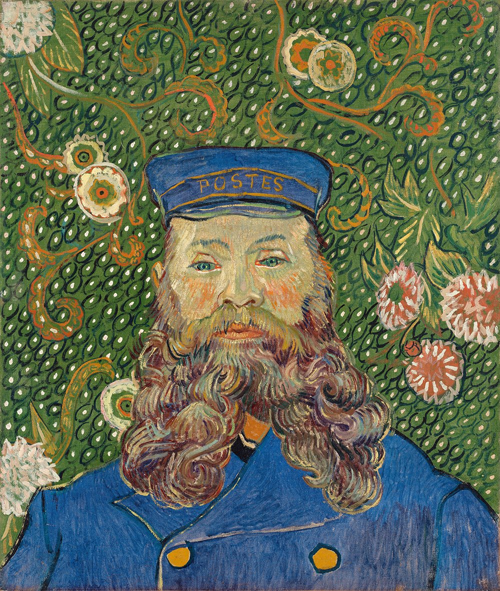 Lámina Van Gogh Portrait of The Postman Joseph Roulin para decorar un salón elegante con marco