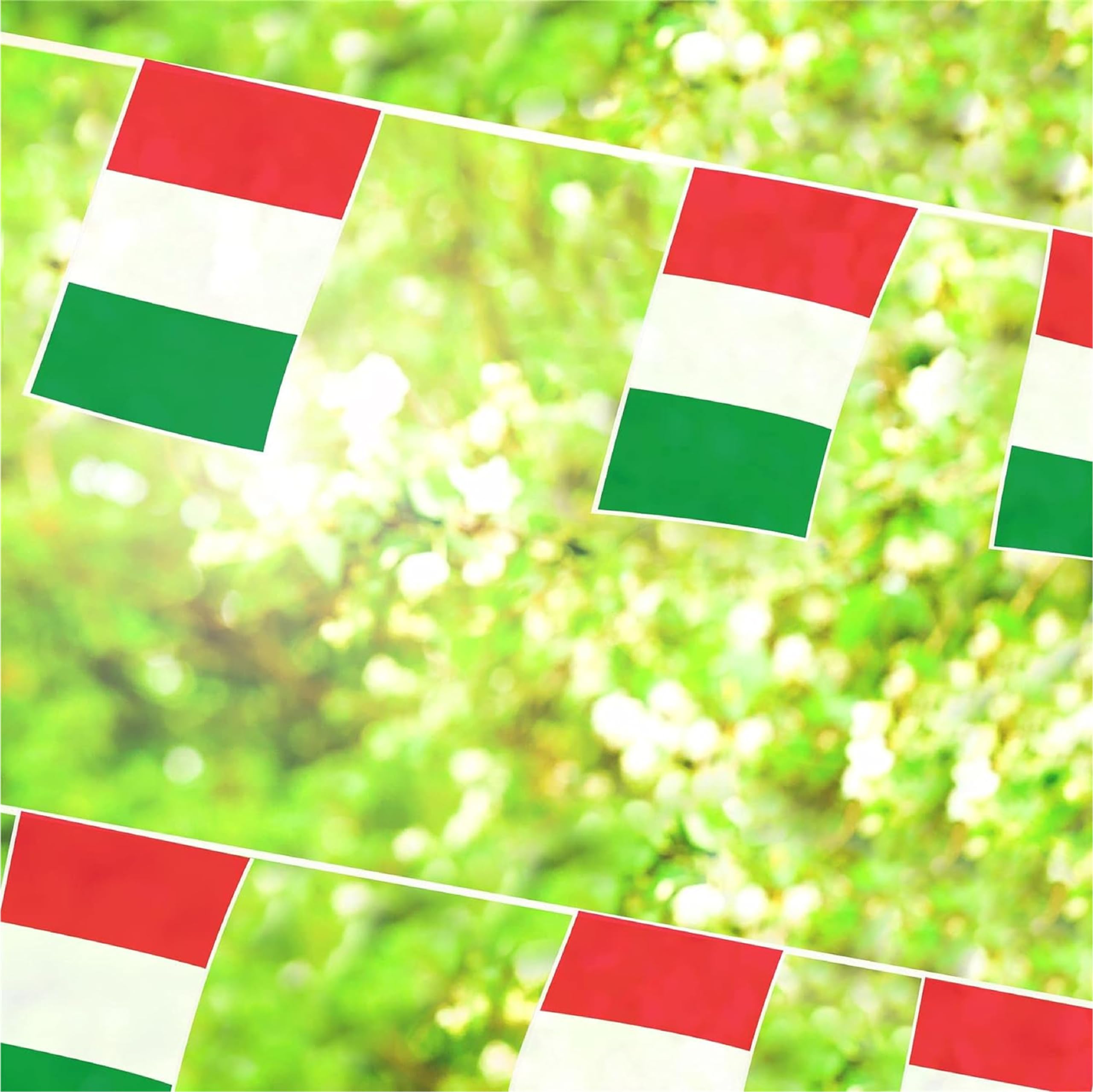 Bandierine europee – 30 m – 72 bandierine – in poliestere, decorazione per interni ed esterni per eventi sportivi, feste in strada, festival