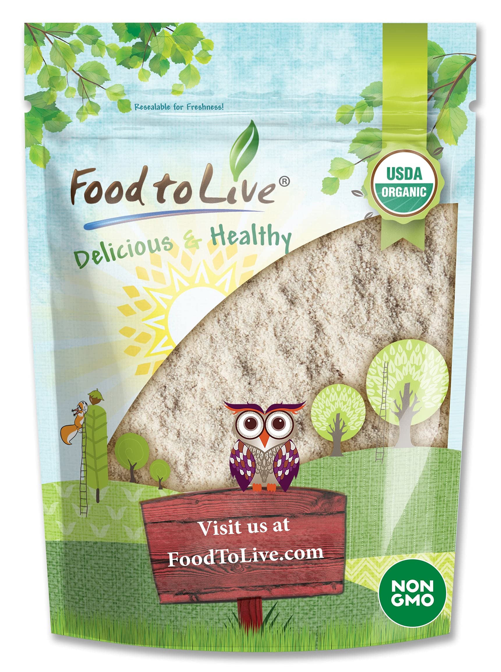 Food to Live Organic Whole Wheat Pastry Flour, 2 Pounds - Non-GMO, Finely Ground, Unbleached, Unbromated, Vegan, Kosher, All Natural, No Preservatives, Bulk, Product of the USAUSDA Organic