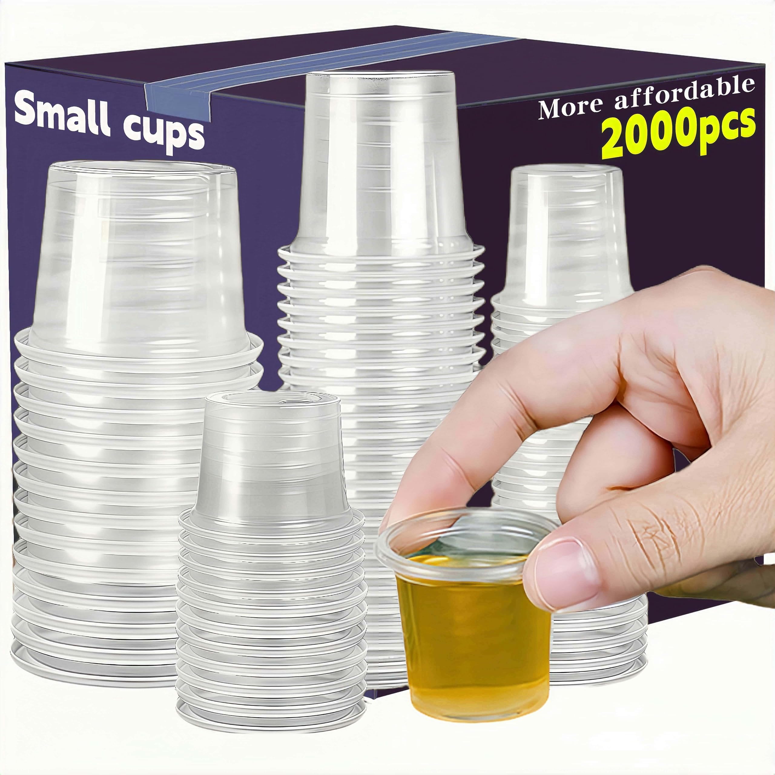 Cynohesta 500 Pack Mini Plastic Shot Glasses